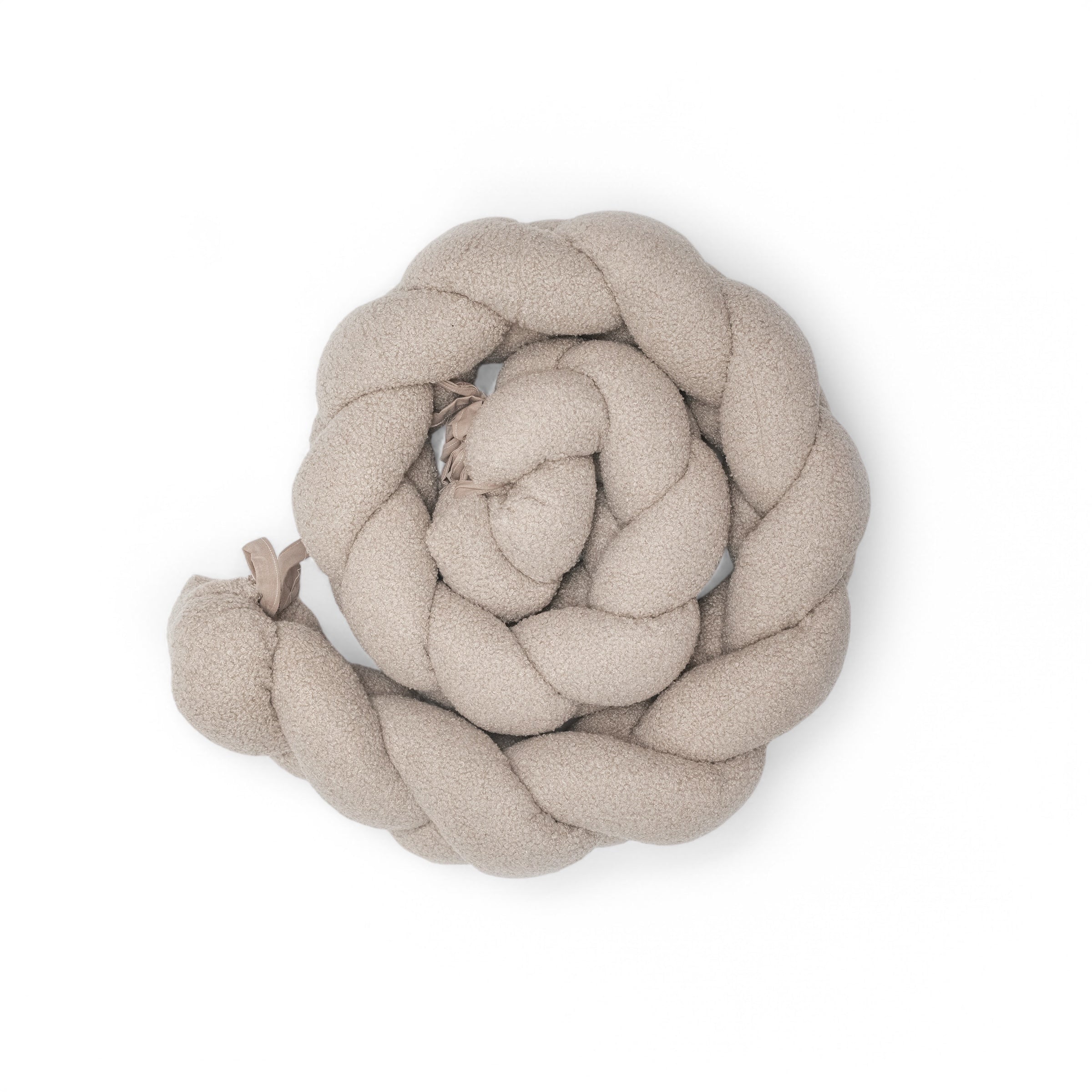 Bettschlange geflochten Teddystoff Bouclé – Kuschelige Bettumrandung - Beige / 180 cm - Baby & Kleinkind