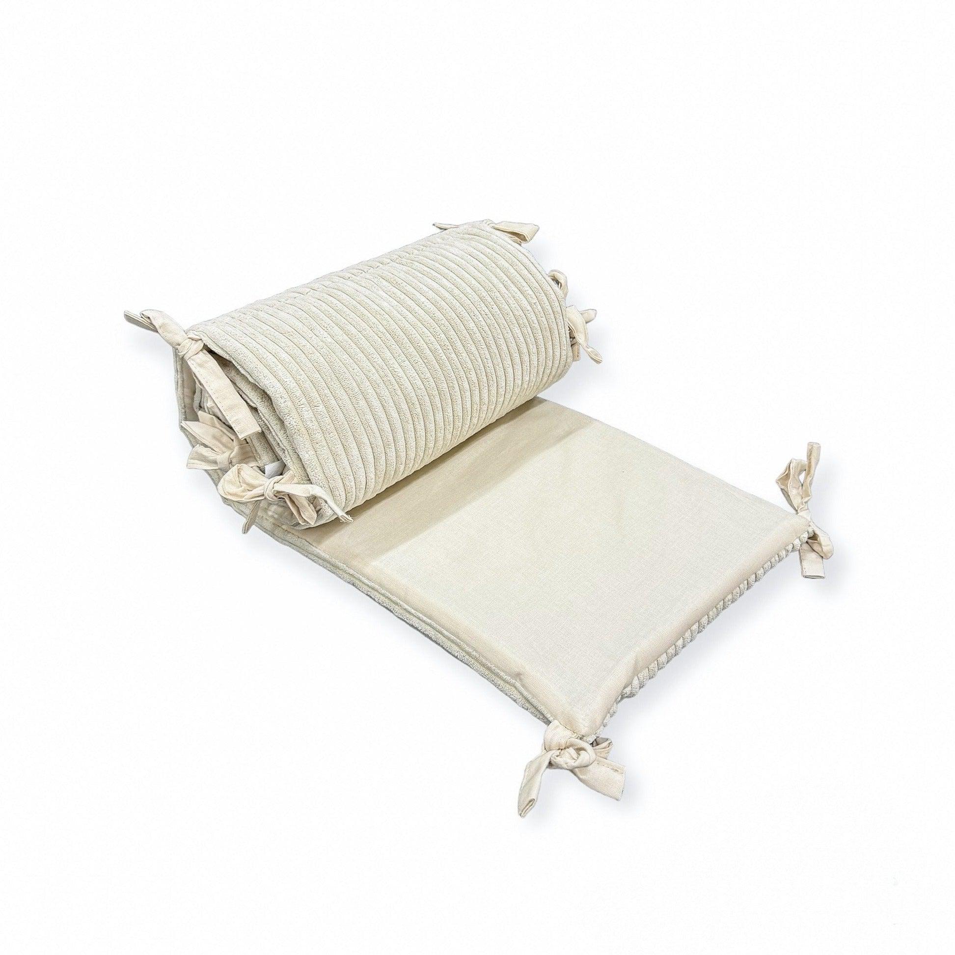 Bettumrandung Cord – Moderne & kuschelige Umrandung für Babybett & Beistellbett-Bettumrandung-District for Kids-Creme-150 cm-District for Kids