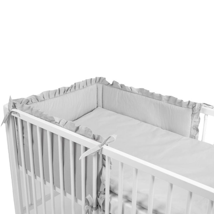 Bettumrandung Rüschen für Baby- und Beistellbetten – Hochwertig & Oeko-Tex zertifiziert-Bettumrandung-District for Kids-Beige-150 cm-District for Kids