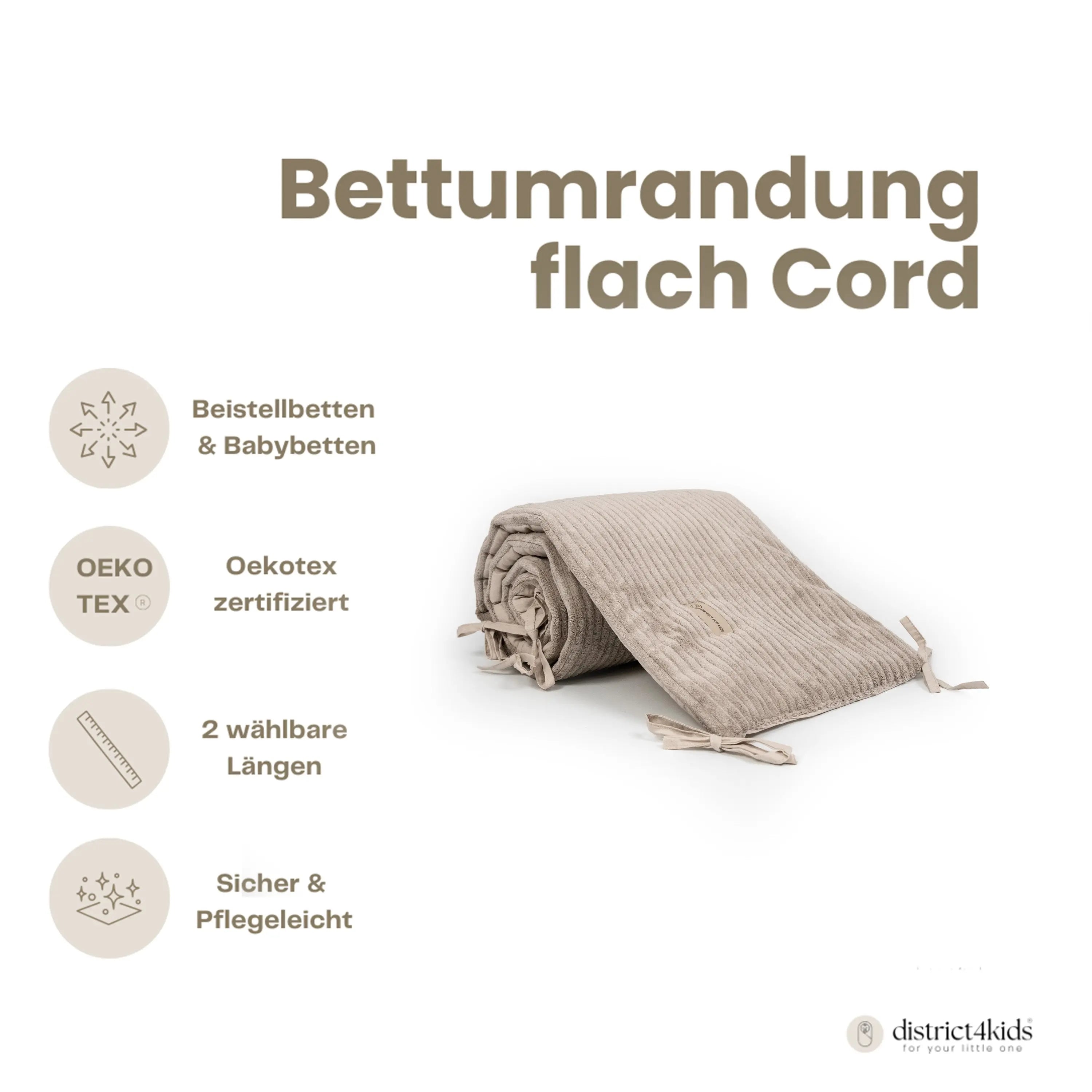Bettumrandung Cord – Moderne & kuschelige Umrandung für Babybett & Beistellbett District for Kids