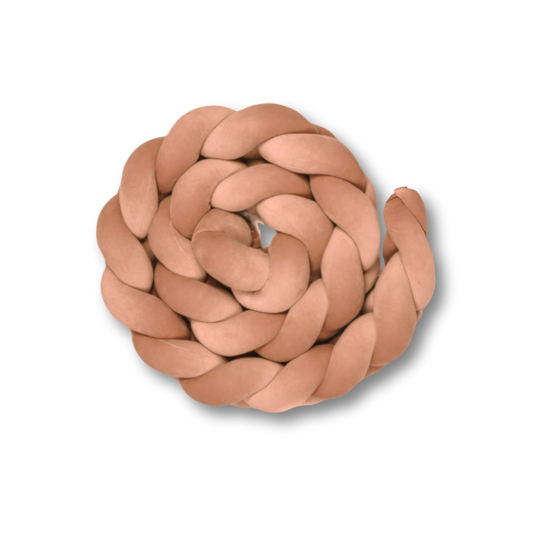 Bettschlange geflochten Velours – Bettumrandung für Schutz, Geborgenheit & Komfort