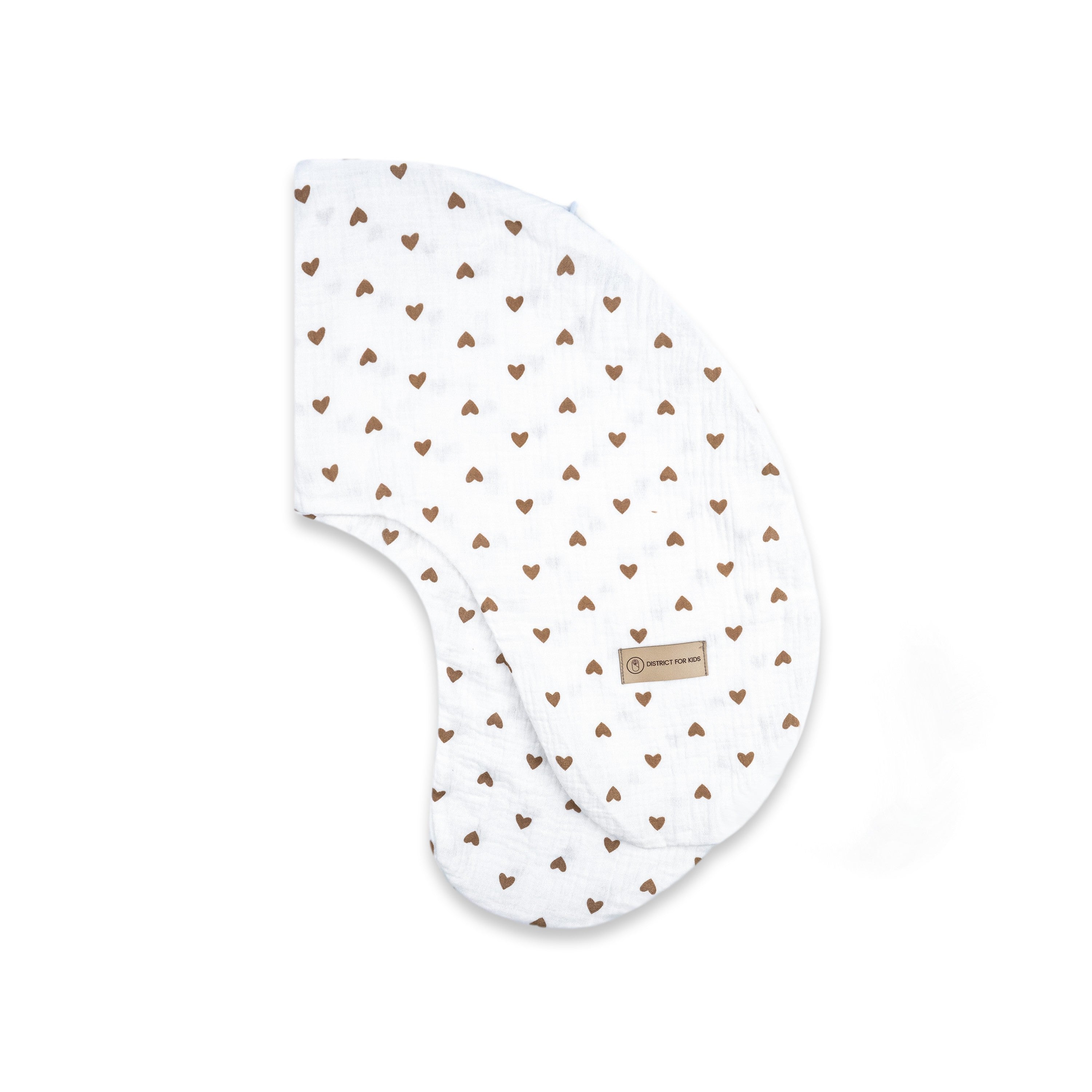 Stillkissen U-Form Musselin Herzen braun mit abnehmbaren Bezug - Herzen braun - Stillkissen