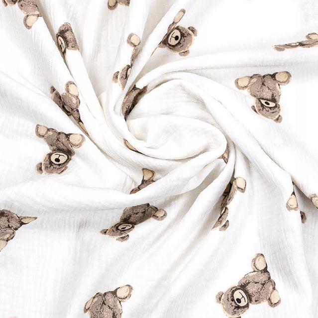 Babynestchen Musselin Teddybär – Weicher Baby-Kokon - Teddybär - Babynestchen