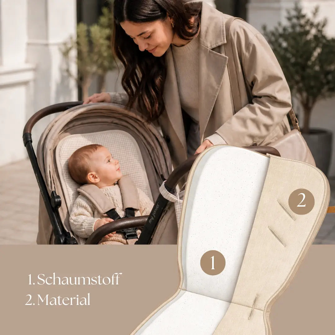 Sitzauflage Baumwolle kariert für den Kinderwagen - universell passend District for Kids