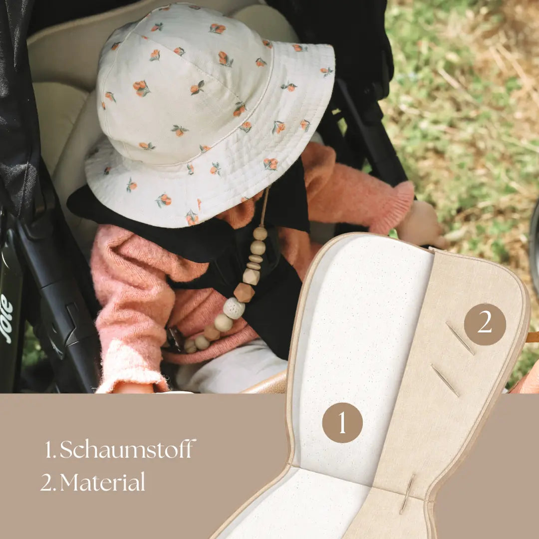 Sitzauflage Leinen für den Kinderwagen - universell passend District for Kids