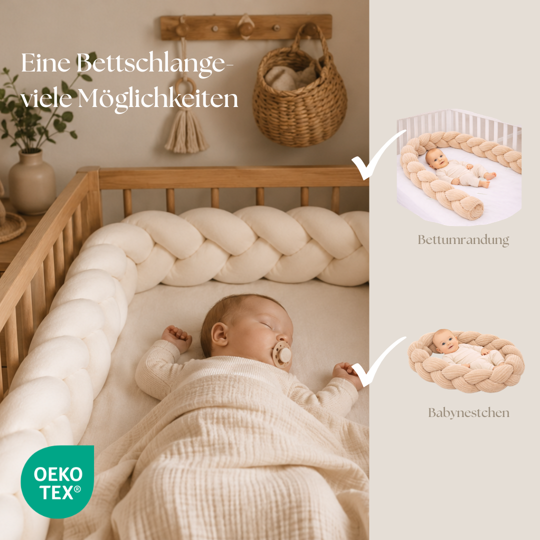 Bio baumwolle bettschlange creme district for kids