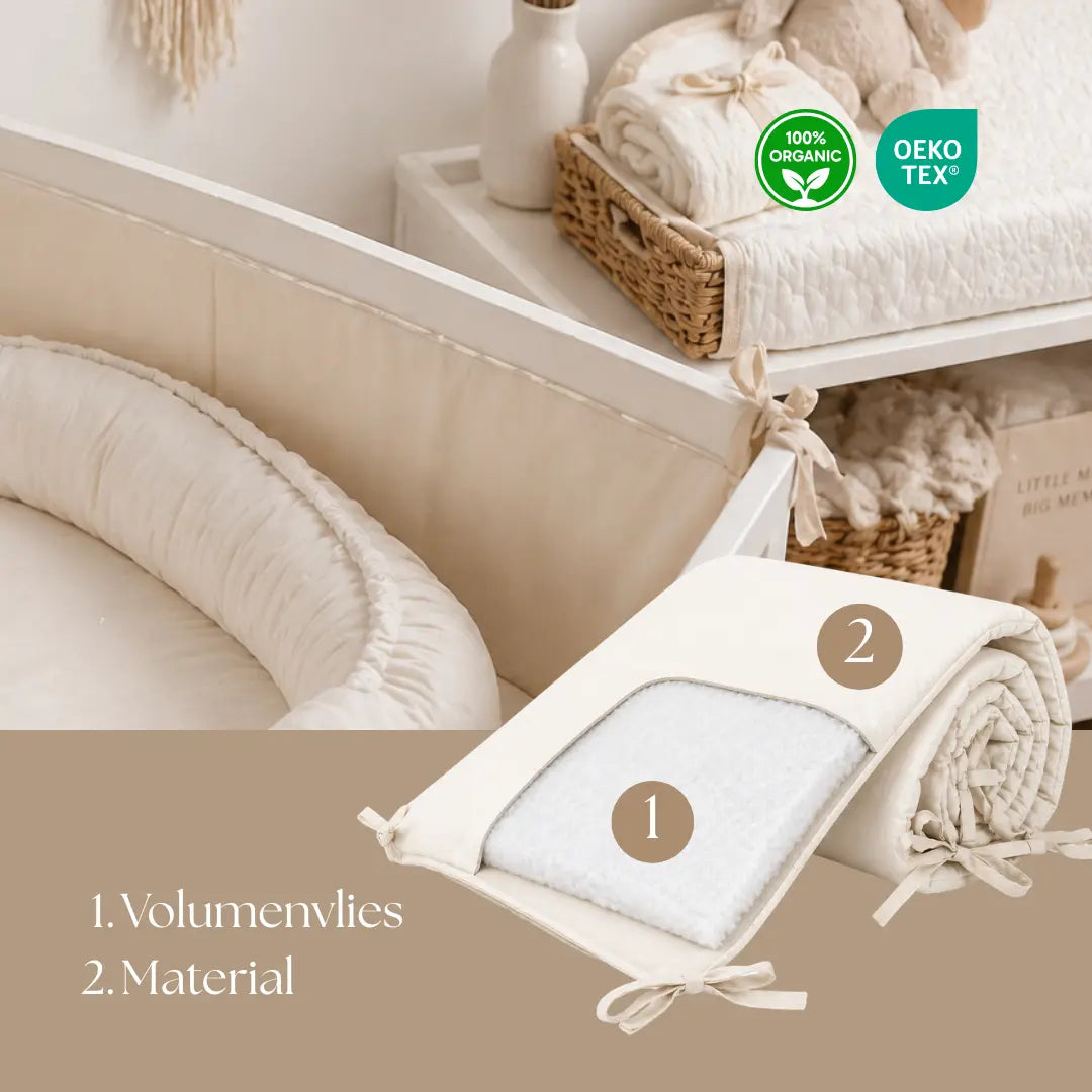 Bettumrandung Bio Baumwolle für Baby- und Beistellbetten – Schutz, Komfort & Qualität District for Kids