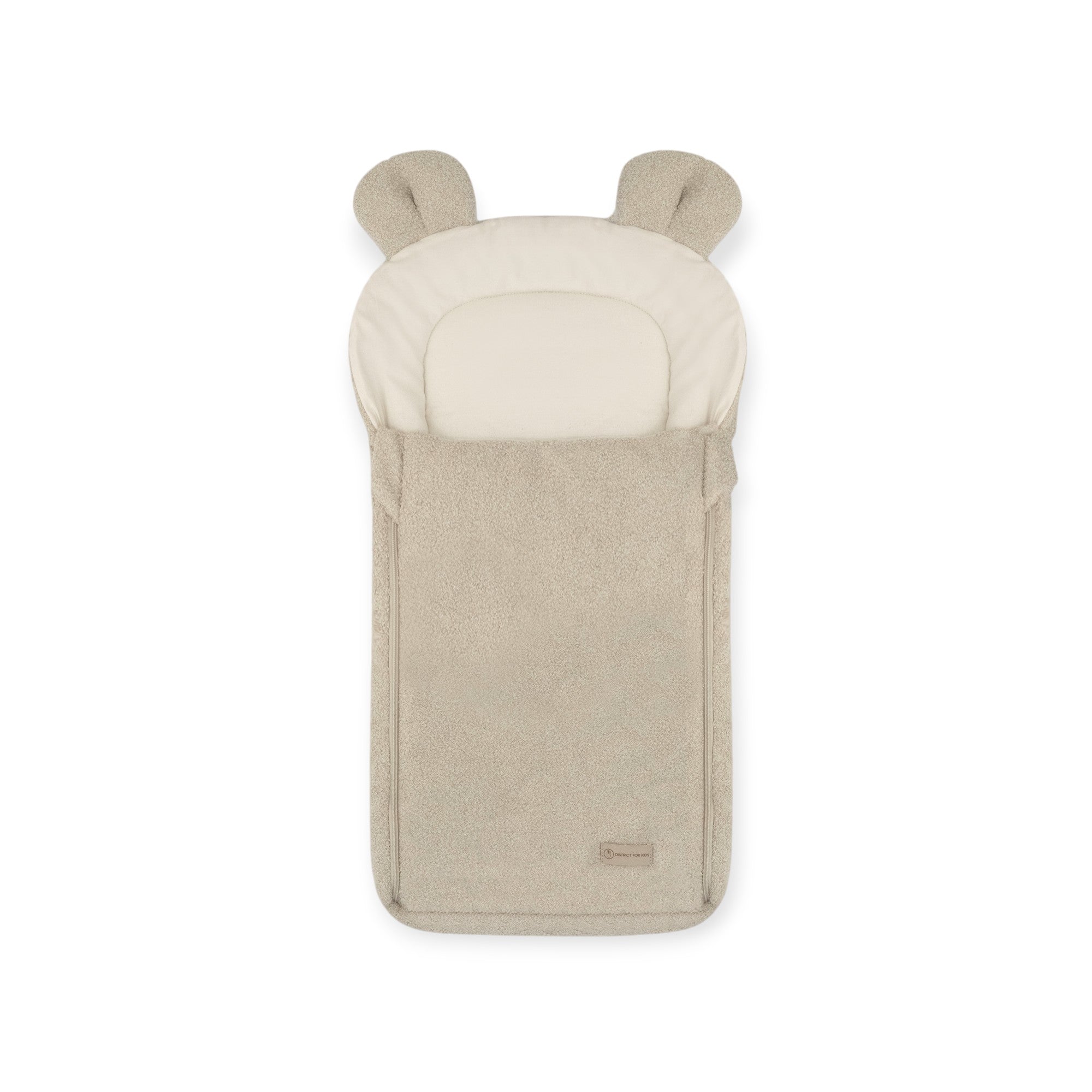 Babyschlafsack Teddyohren Teddy Boucle - kuscheliger Ganzjahresschlafsack - Beige / 75 cm / 2.5 Wert - Babyschlafsack