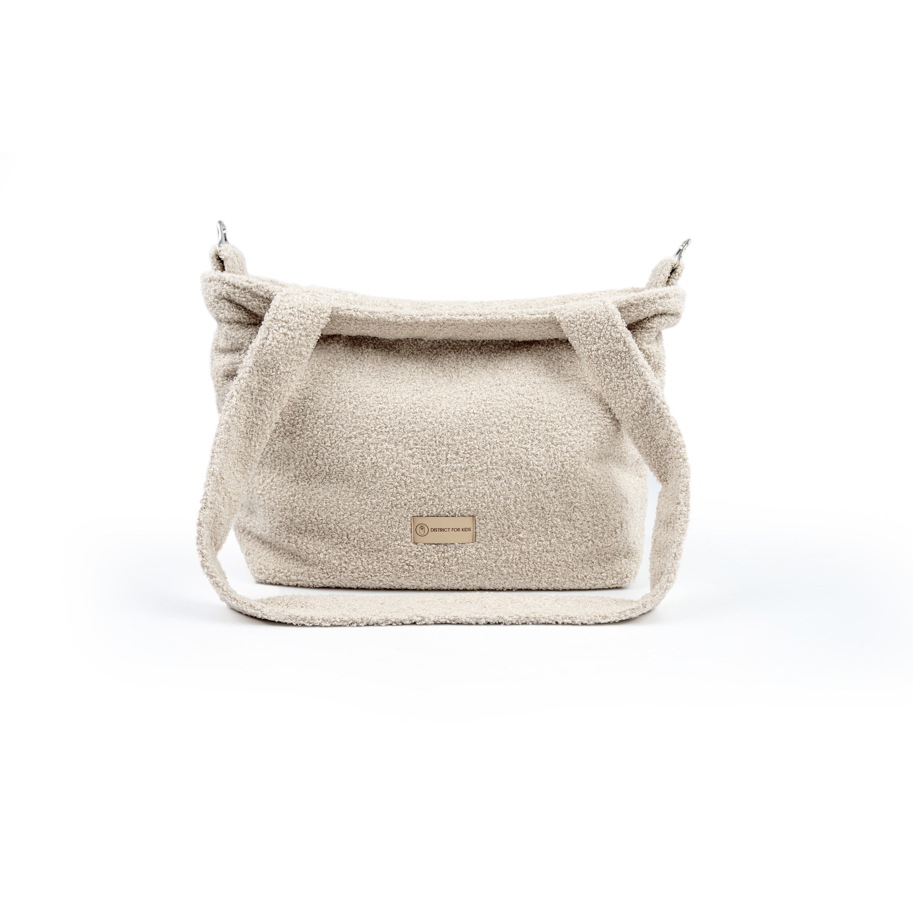 Wickeltasche Boucle Teddystoff für den Kinderwagen - Mom bag Beige Wickeltasche