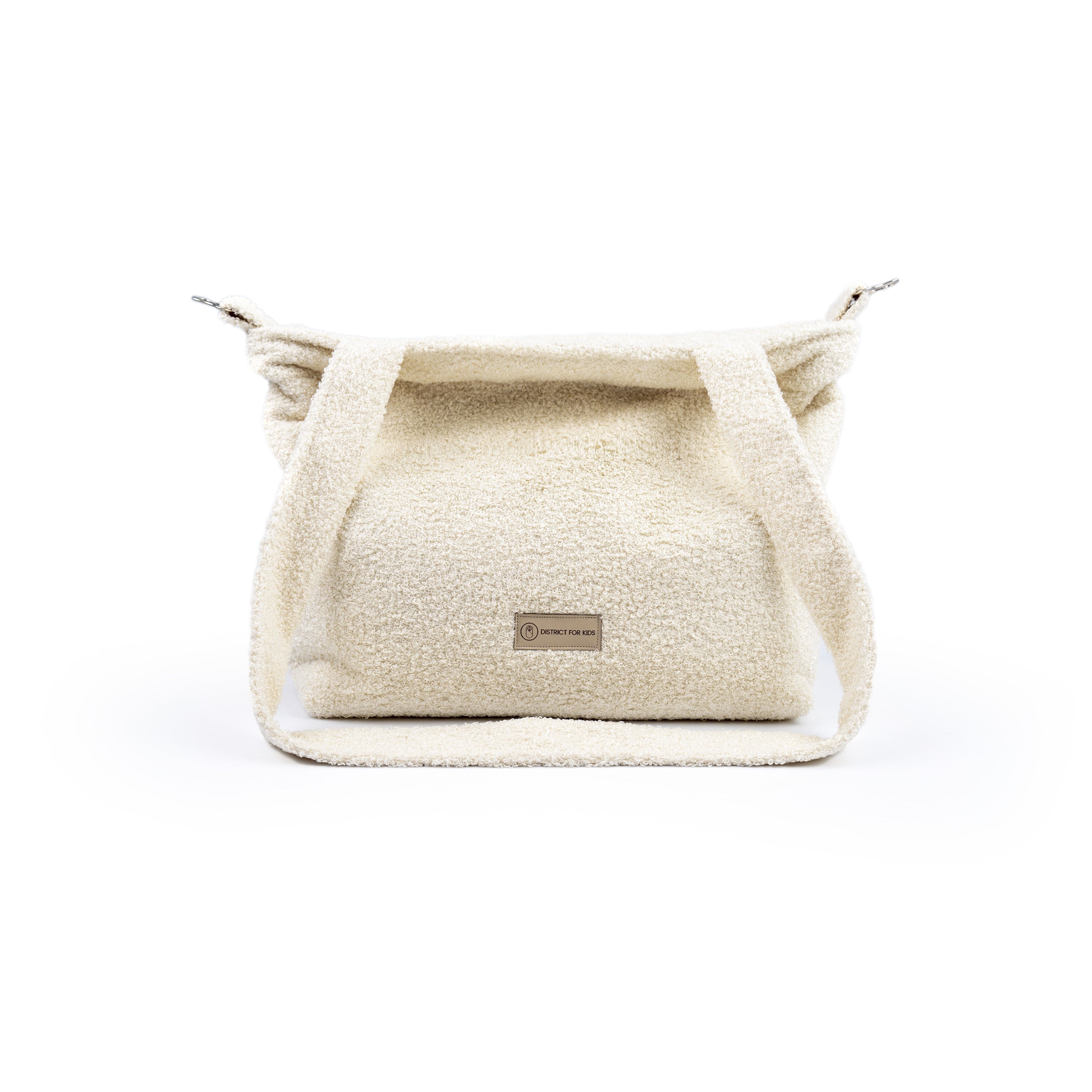 Wickeltasche Boucle Teddystoff für den Kinderwagen - Mom bag Creme Wickeltasche