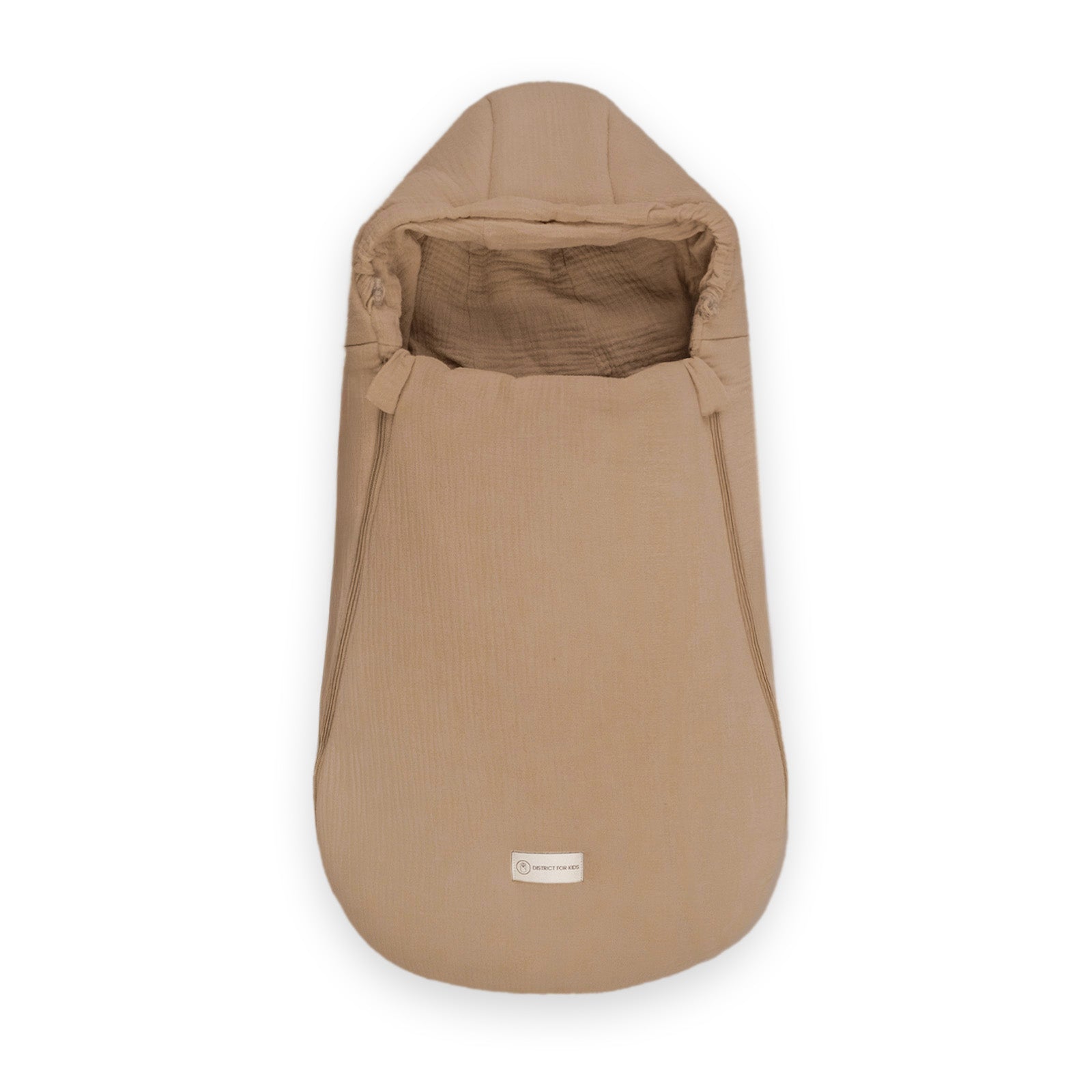 Winterfußsack Musselin – atmungsaktiv & warm für Kinderwagen & Autoschale - Braun / 90cm - Winterfußsack