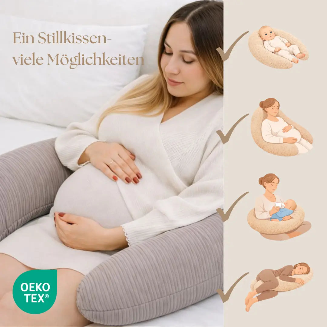 Stillkissen & Schwangerschaftskissen Cord XXL – ergonomisch & stilvoll District for Kids