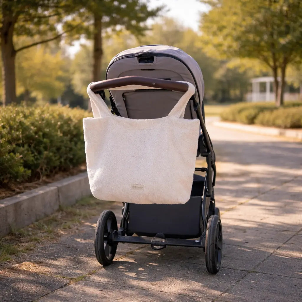 Shopper Mom Bag Bouclé Teddystoff- Ideal für den Alltag, Kinderwagen, Cross Shoulder District for Kids