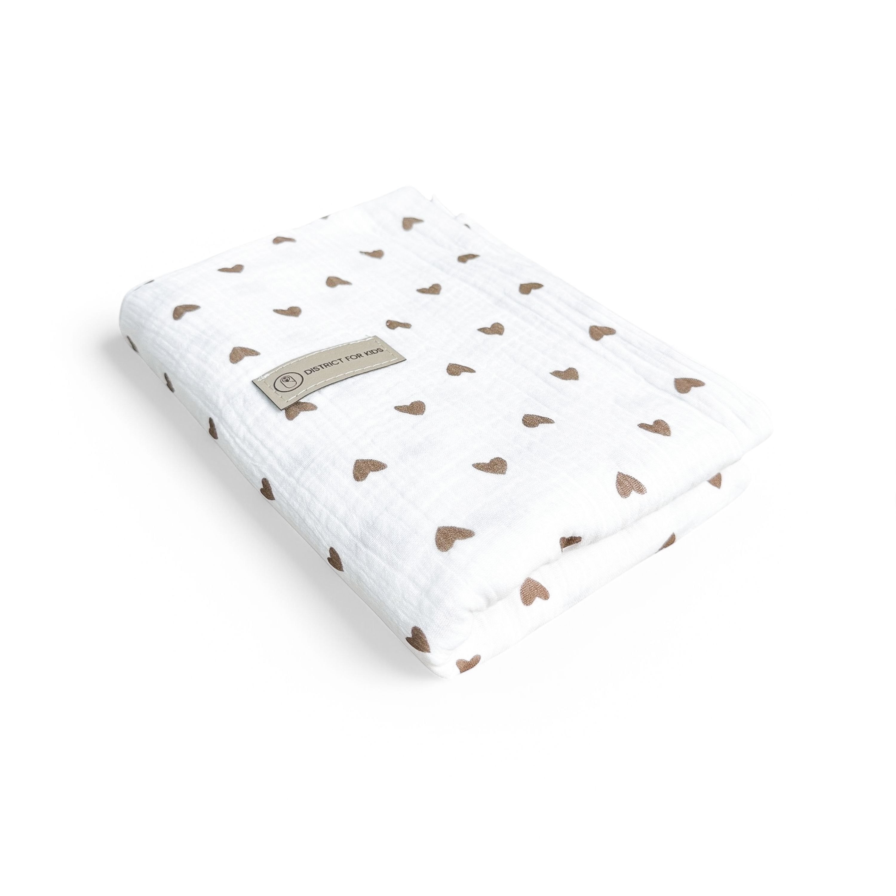 Decke Musselin Herzen braun - Mulltuch Schmuse- & Puckdecke - Herzen braun - Bettdecke