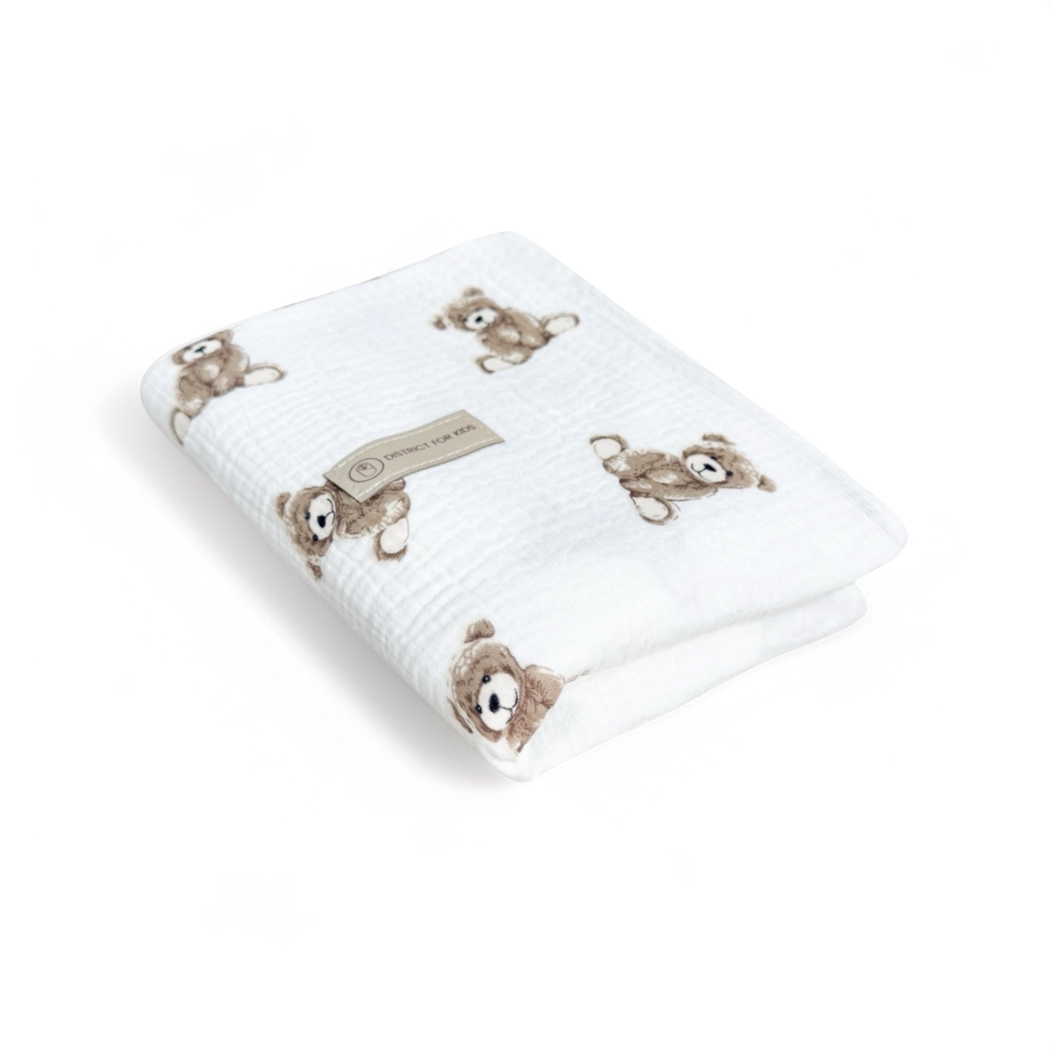 Decke Musselin - Mulltuch, Schmuse- & Puckdeck | Muster Teddybär-Bettdecke-District for Kids-District for Kids