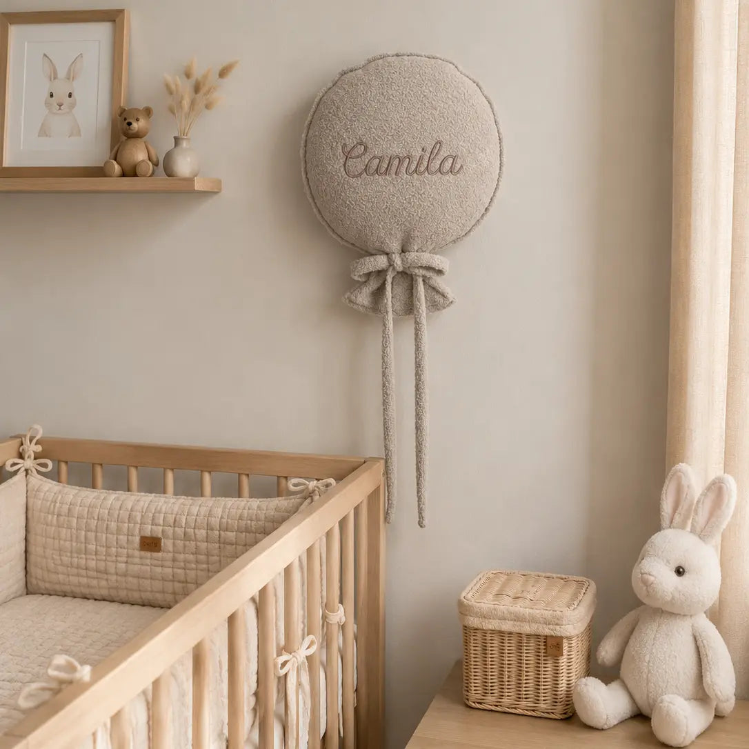 Deko Wandballon Babyzimmer boucle beige..