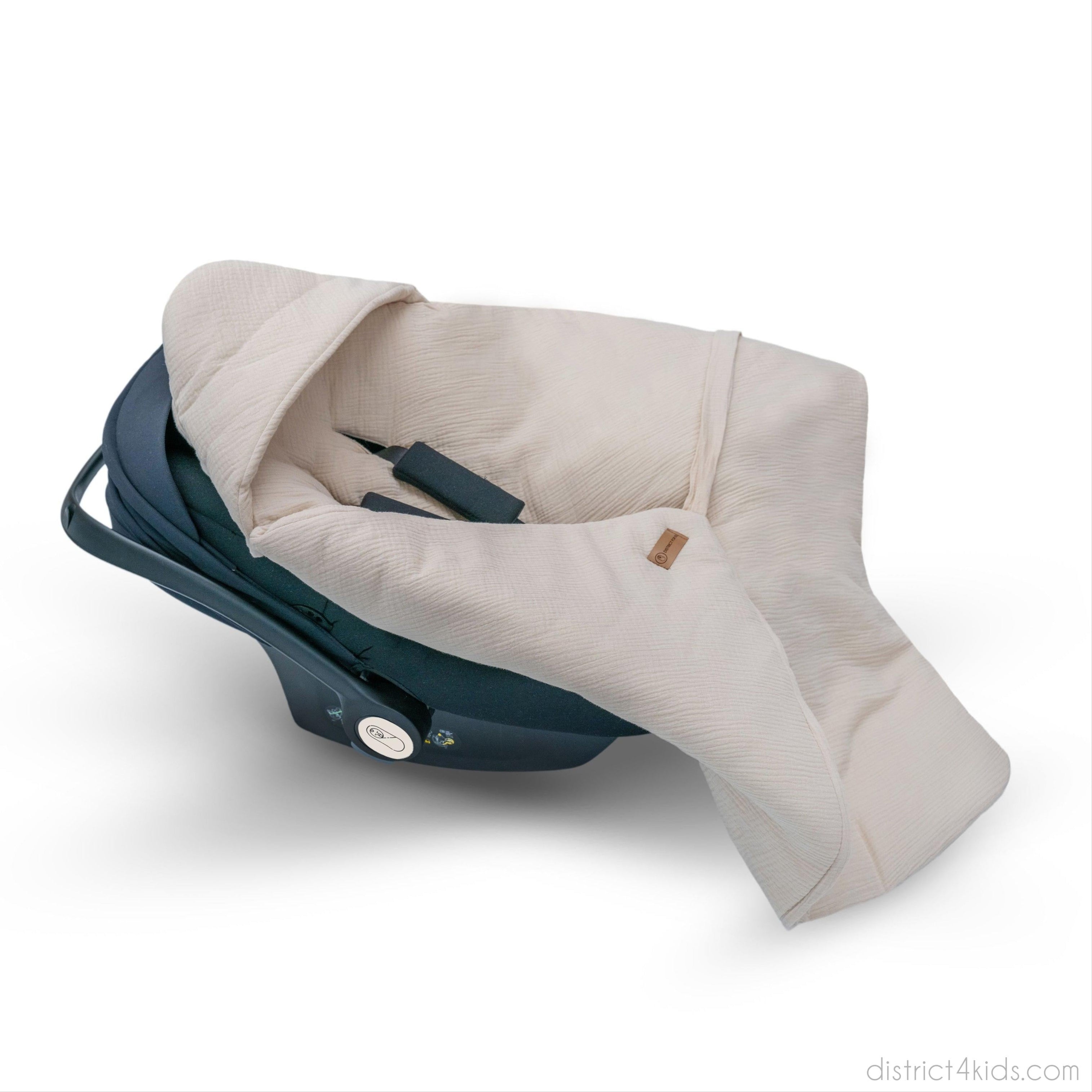Einschlagdecke Musselin – Perfekt für Autoschale Ganzjährig 2.5 TOG-Einschlagdecke Autoschale-District for Kids-Beige-2.5 TOG-District for Kids