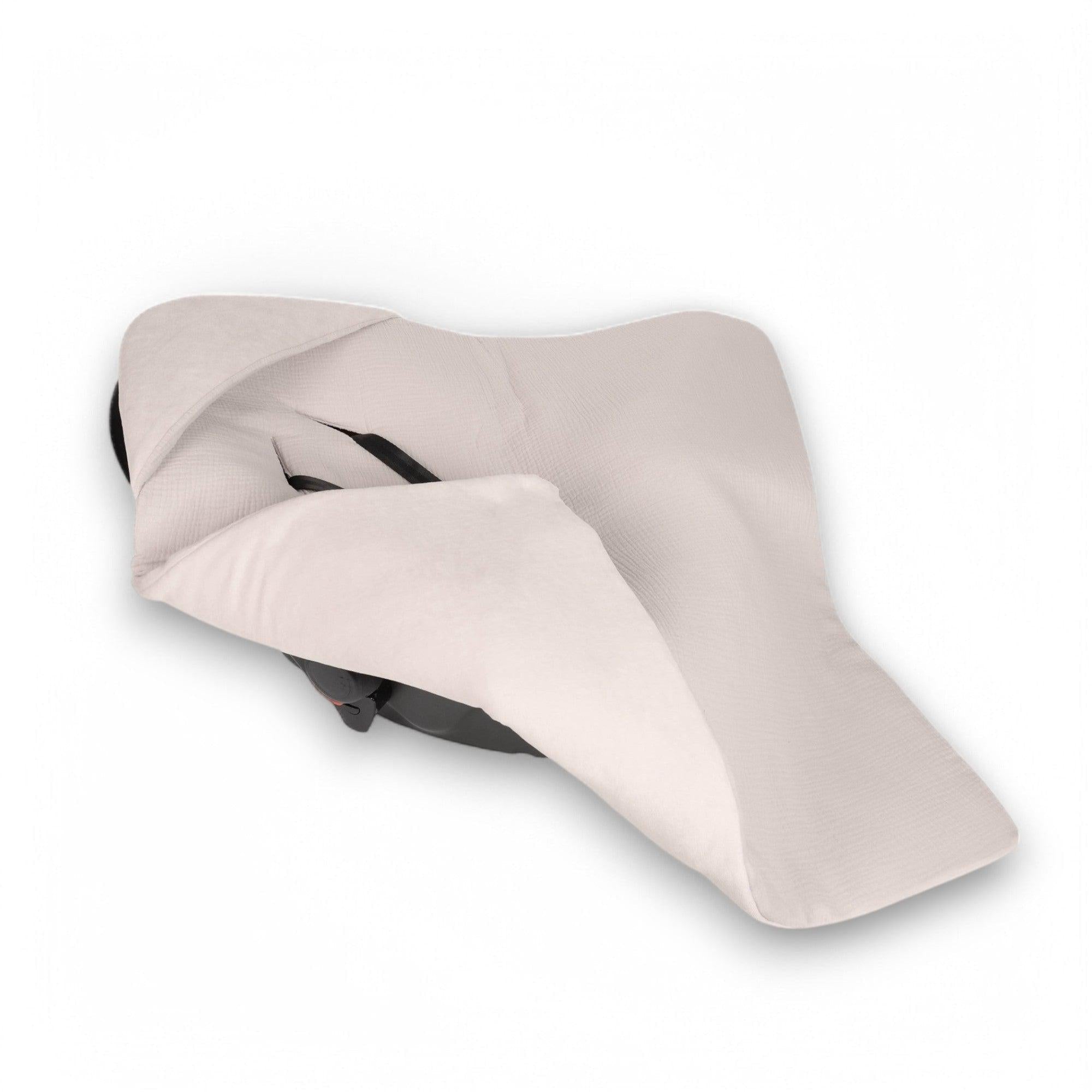 Einschlagdecke Musselin/Velours – Perfekt für Autoschale 2.5 TOG-Einschlagdecke Autoschale-District for Kids-Beige-2.5 TOG-District for Kids