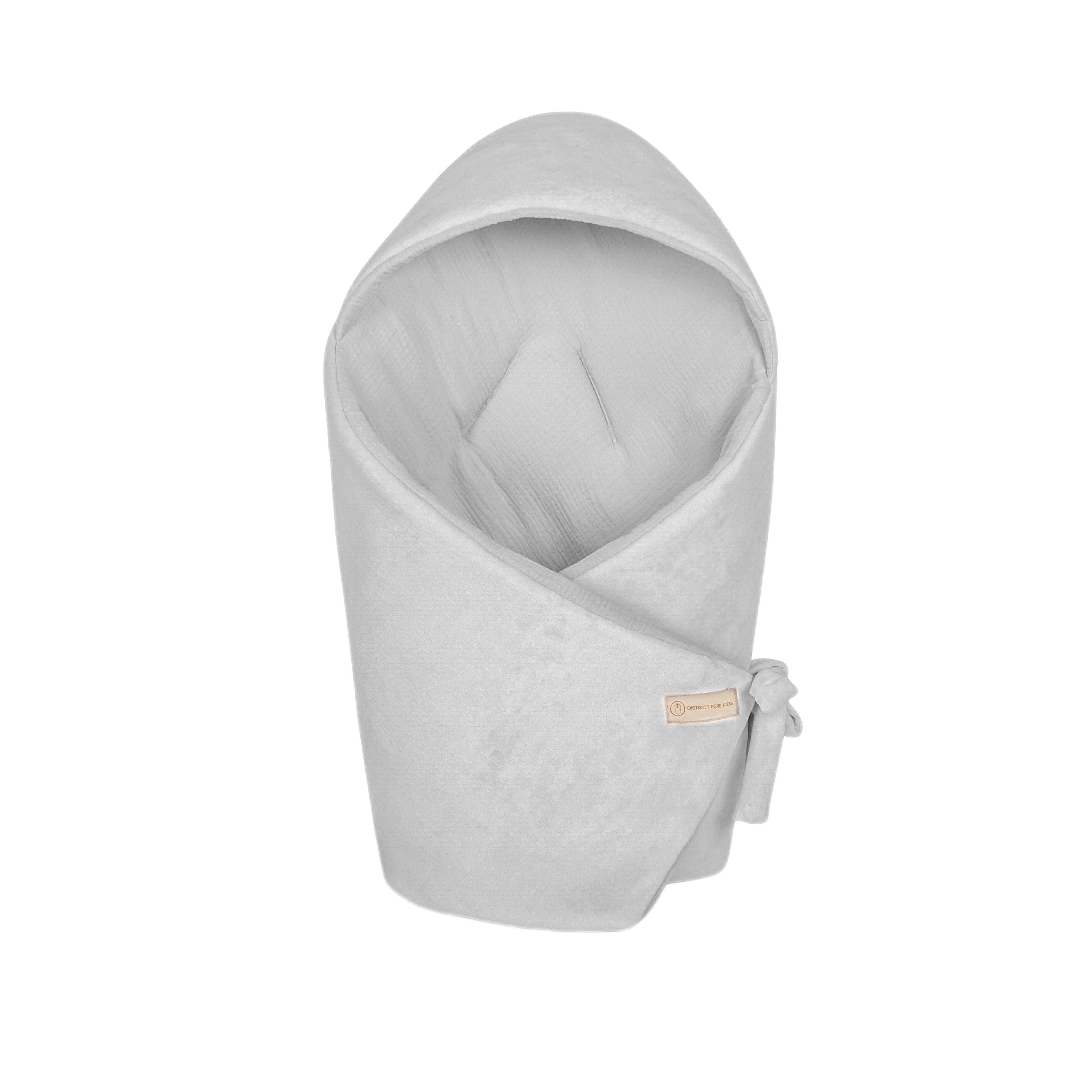 Einschlagdecke Musselin/Velours – Perfekt für Autoschale 2.5 TOG-Einschlagdecke Autoschale-District for Kids-Grau-2.5 TOG-District for Kids