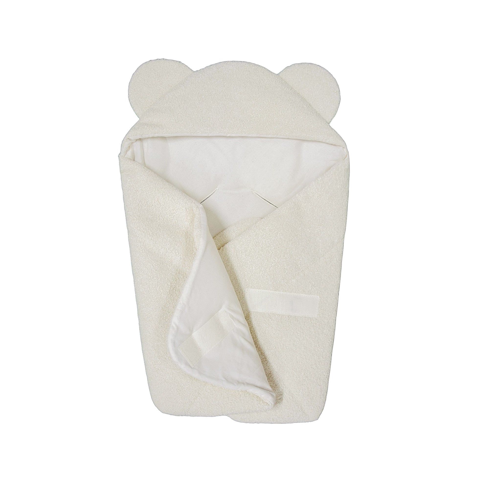 Einschlagdecke Teddystoff Boucle Teddyohren – Autoschale 2.5 TOG-Fußsäcke-District for Kids-Creme-2.5 TOG-District for Kids