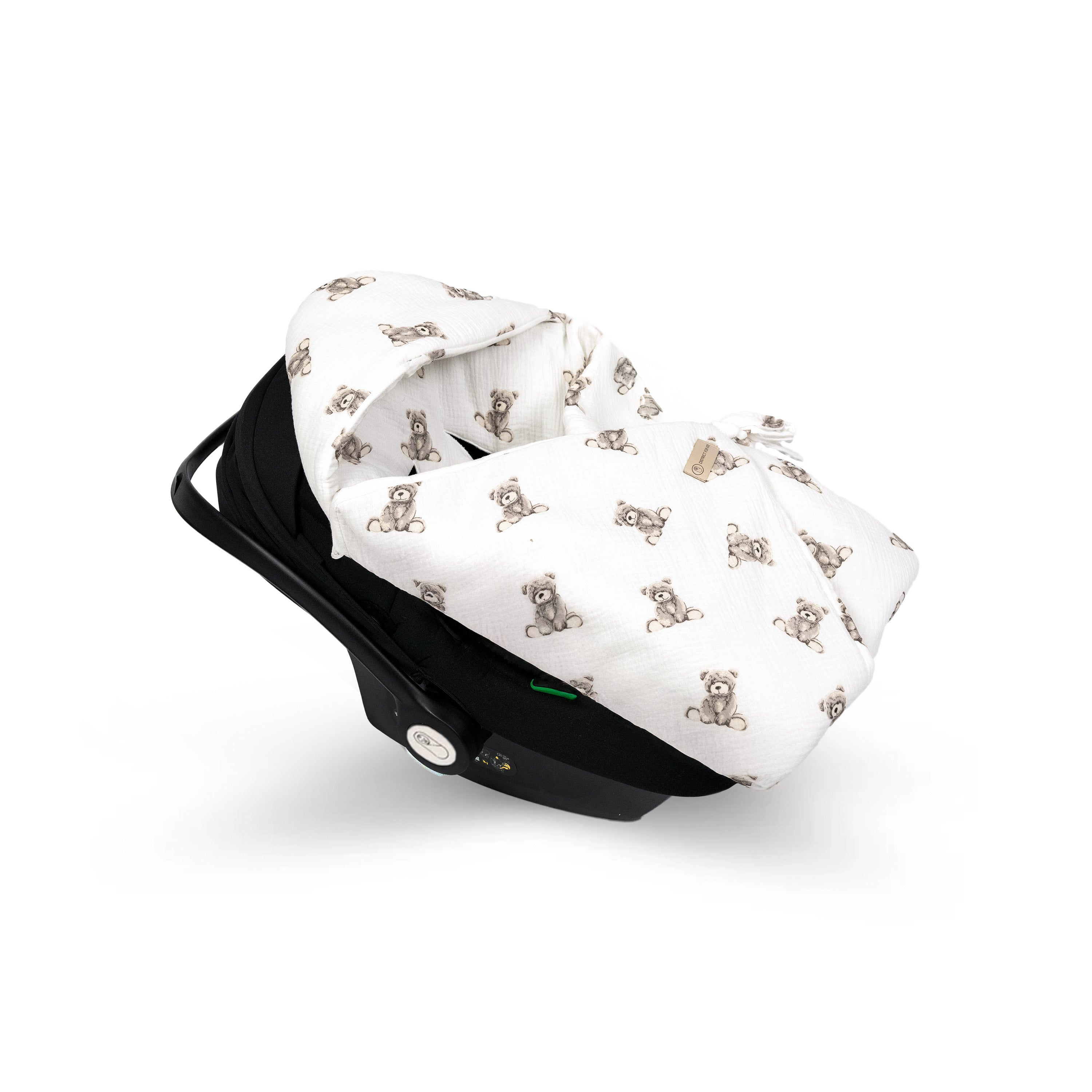 Einschlagdecke Musselin Teddybär – Perfekt für Autoschale Ganzjährig - Einschlagdecke Autoschale