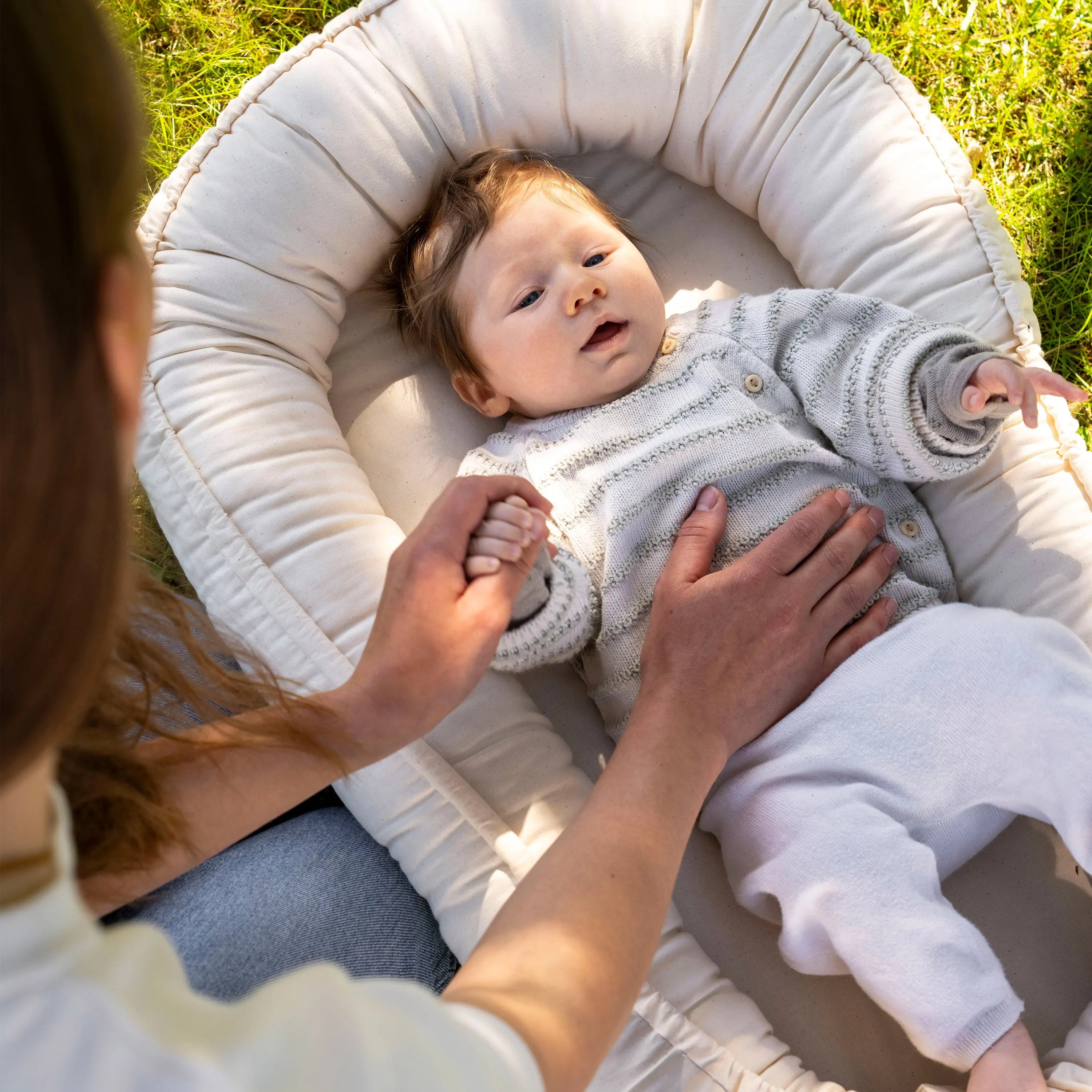 Babynest aus Baumwolle – Kuscheliger Baby-Kokon | Beige District for Kids