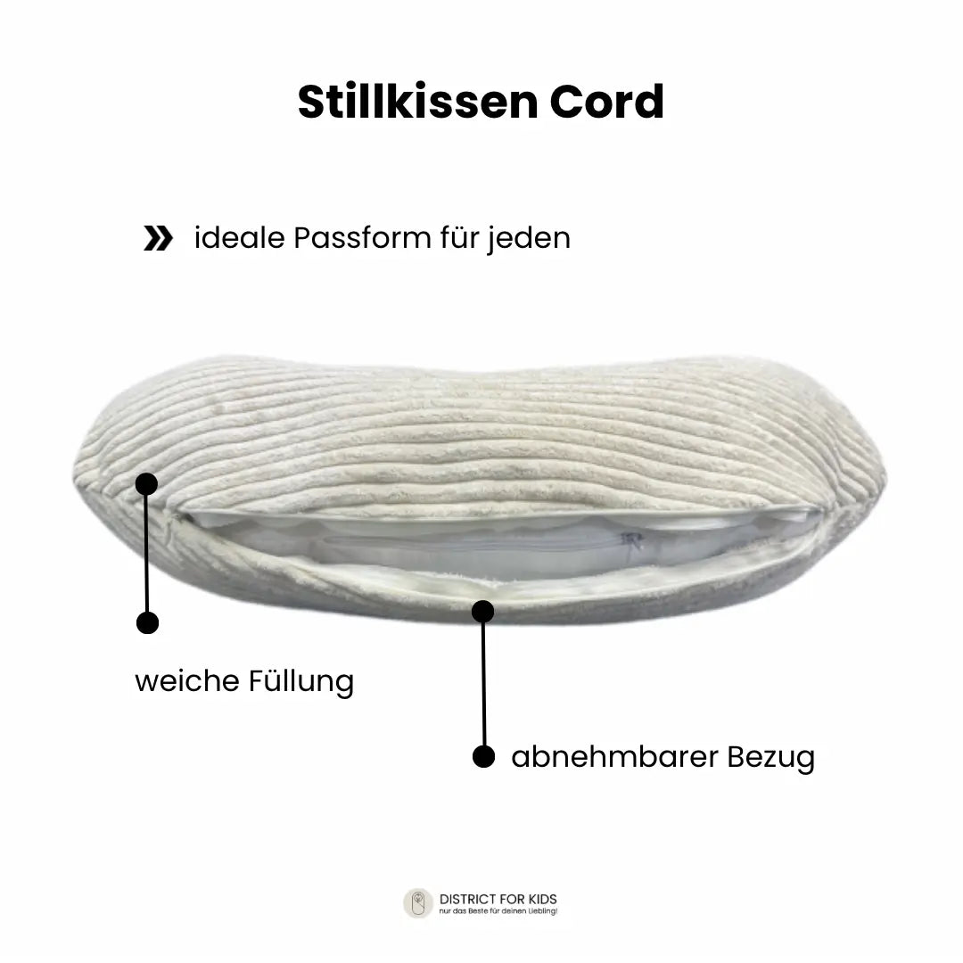 Ersatzbezug für Stillkissen aus Cord-Stillkissen-District for Kids-Creme-District for Kids