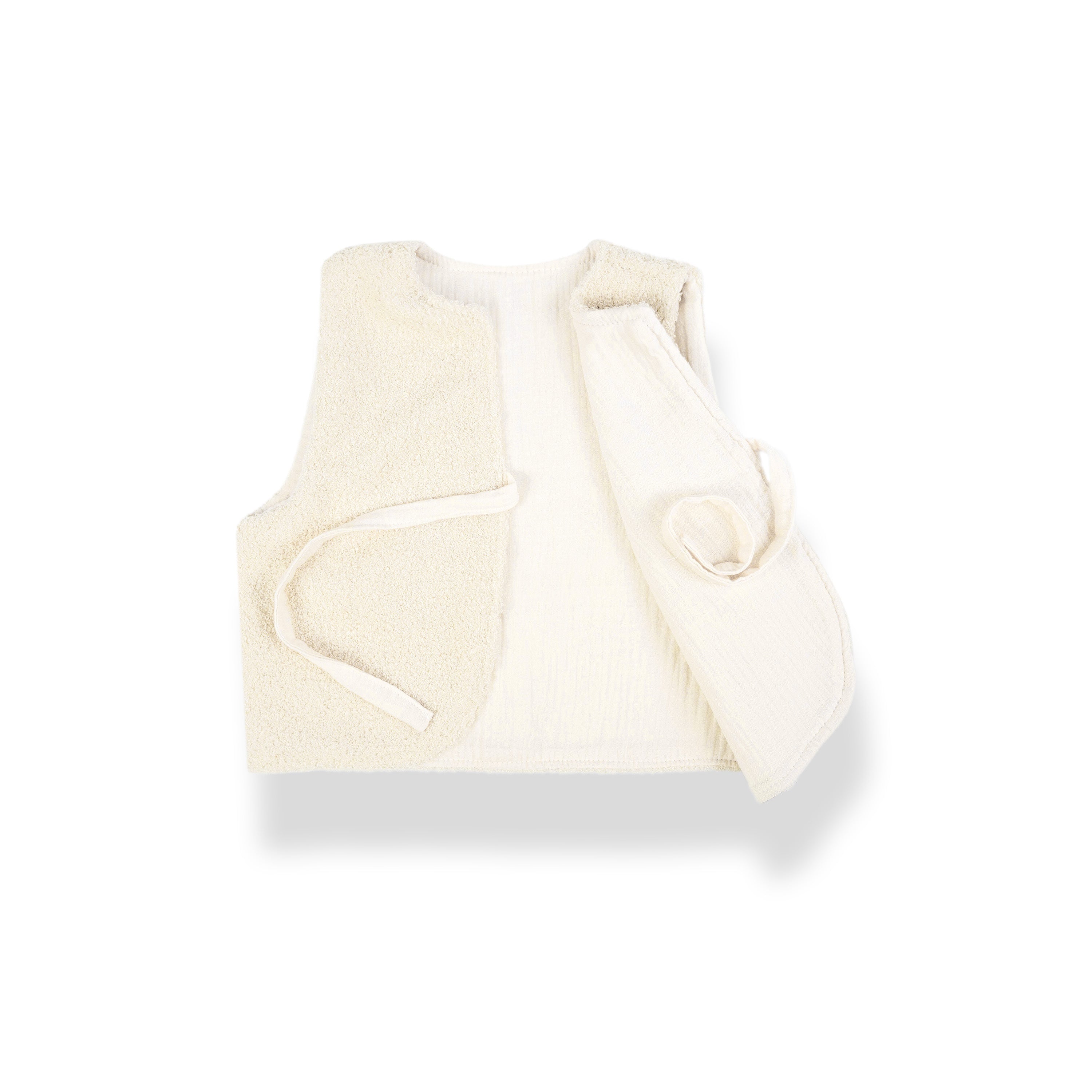 Wende-Weste für Kleinkinder | Teddy Bouclé & Musselin | Unisex 1-5 Jahre