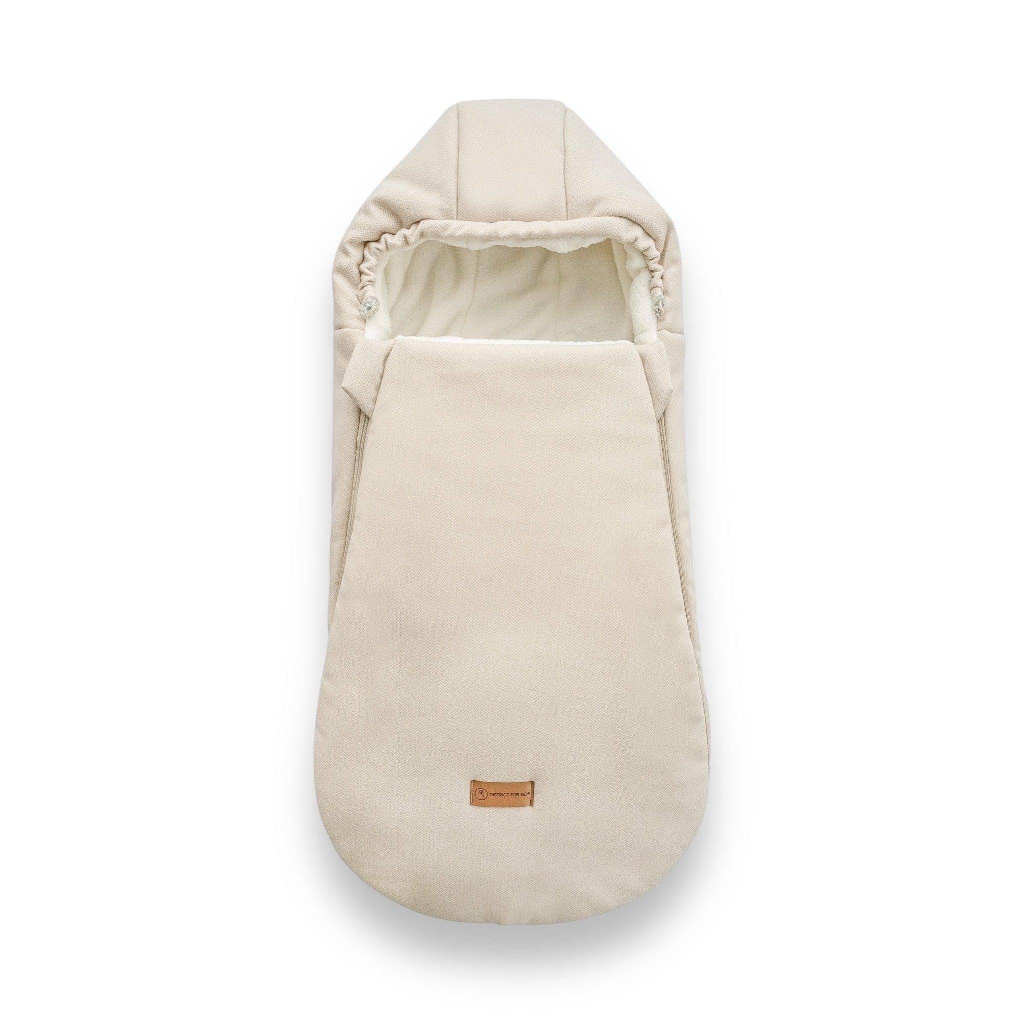 Fußsack Kashmir für Kinderwagen Autoschale-Winterfußsack-District for Kids-Beige-District for Kids