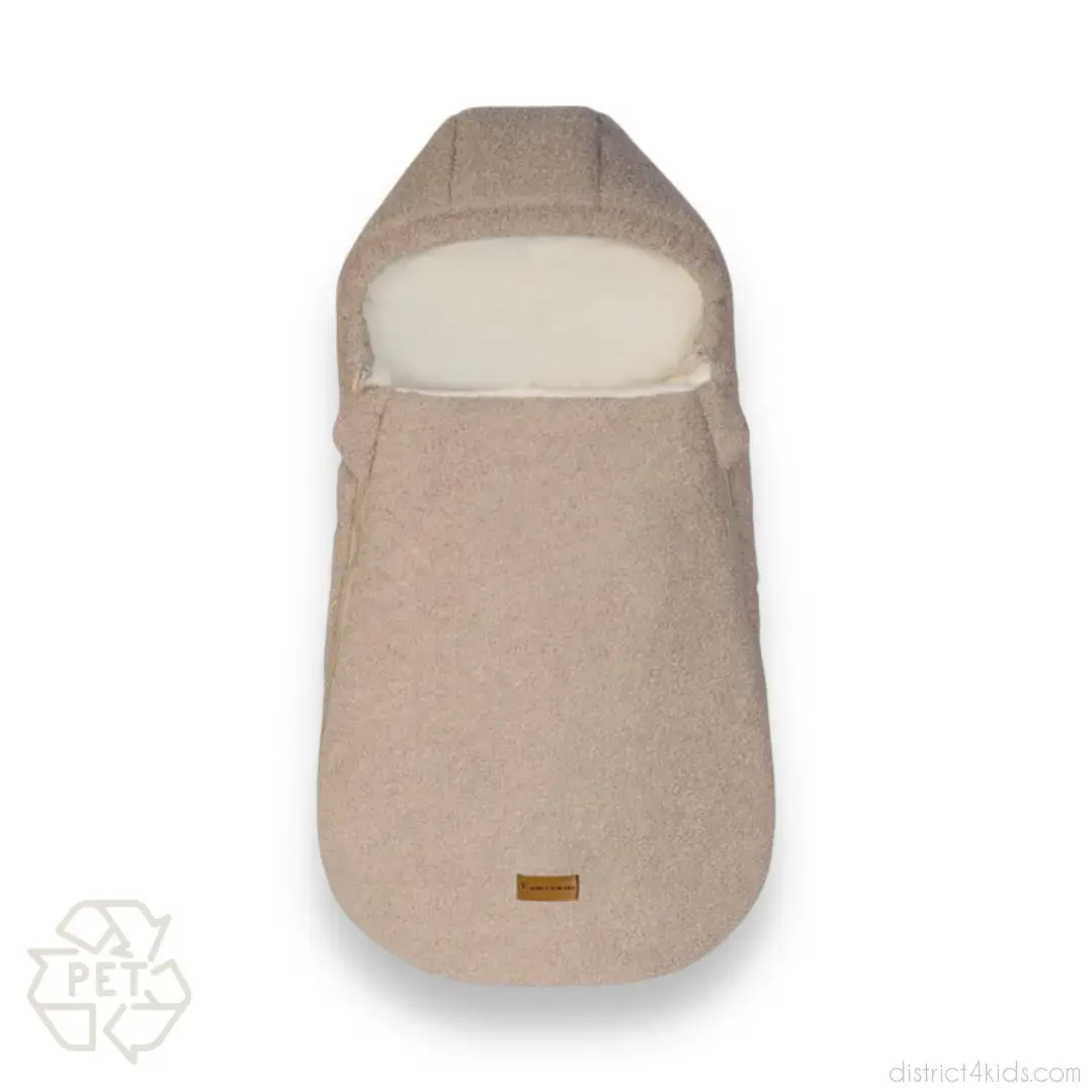 Fußsack Teddystoff Boucle für Kinderwagen Autoschale-Winterfußsack-District for Kids-Beige-District for Kids