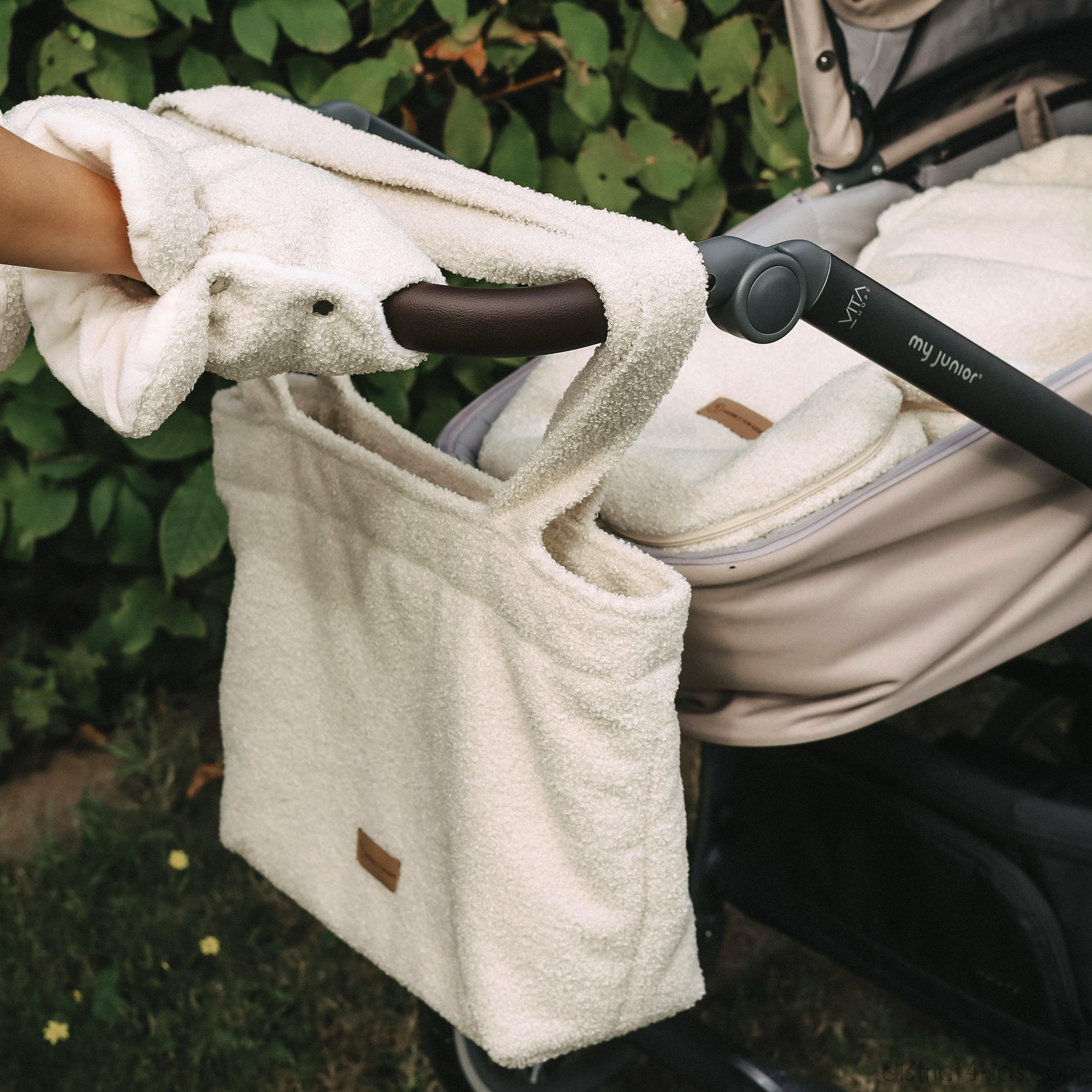 Fußsack Teddystoff Boucle für Kinderwagen Autoschale-Winterfußsack-District for Kids-Creme-District for Kids