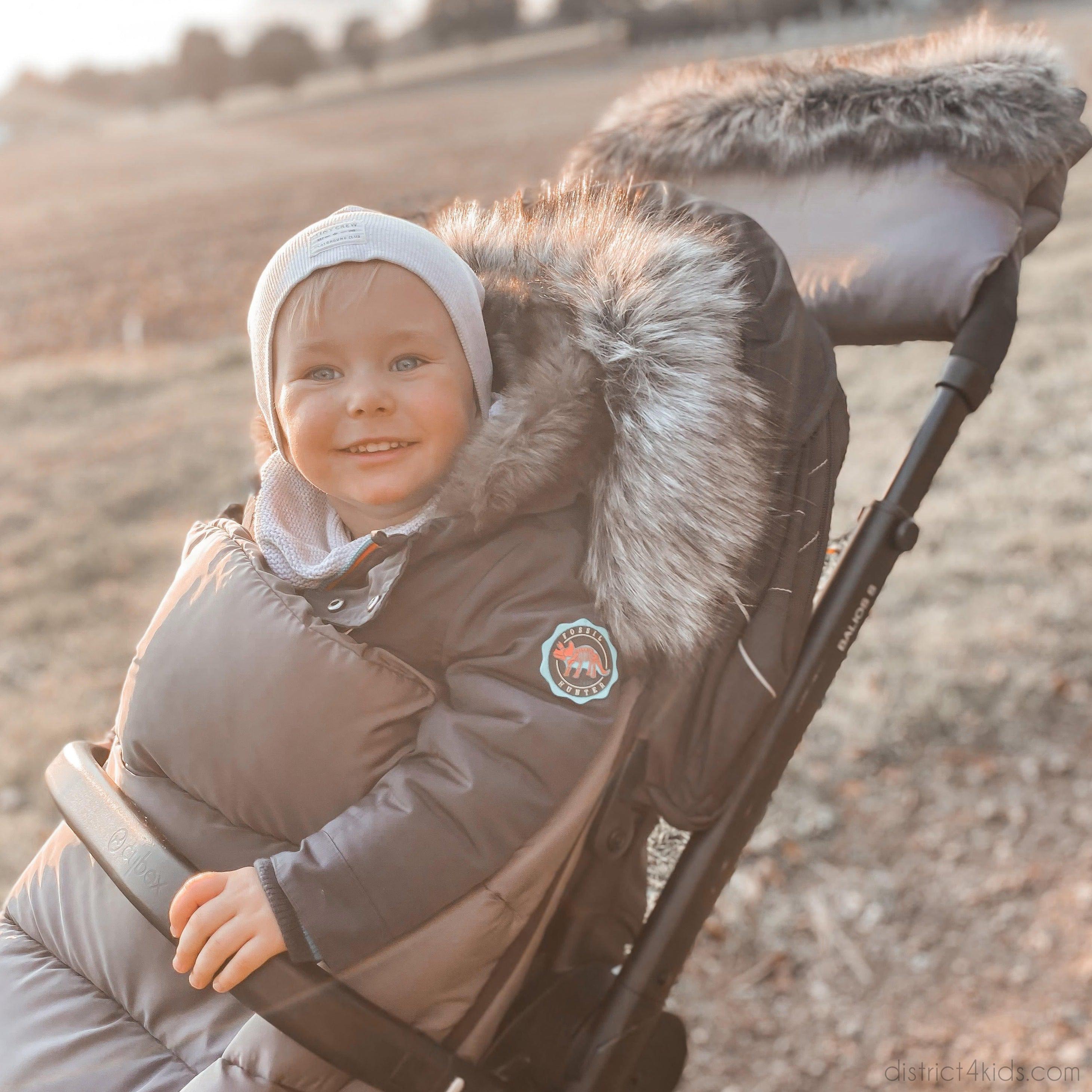 Fußsack mit Fell Kinderwagen-Winterfußsack-District for Kids-Schwarz-District for Kids