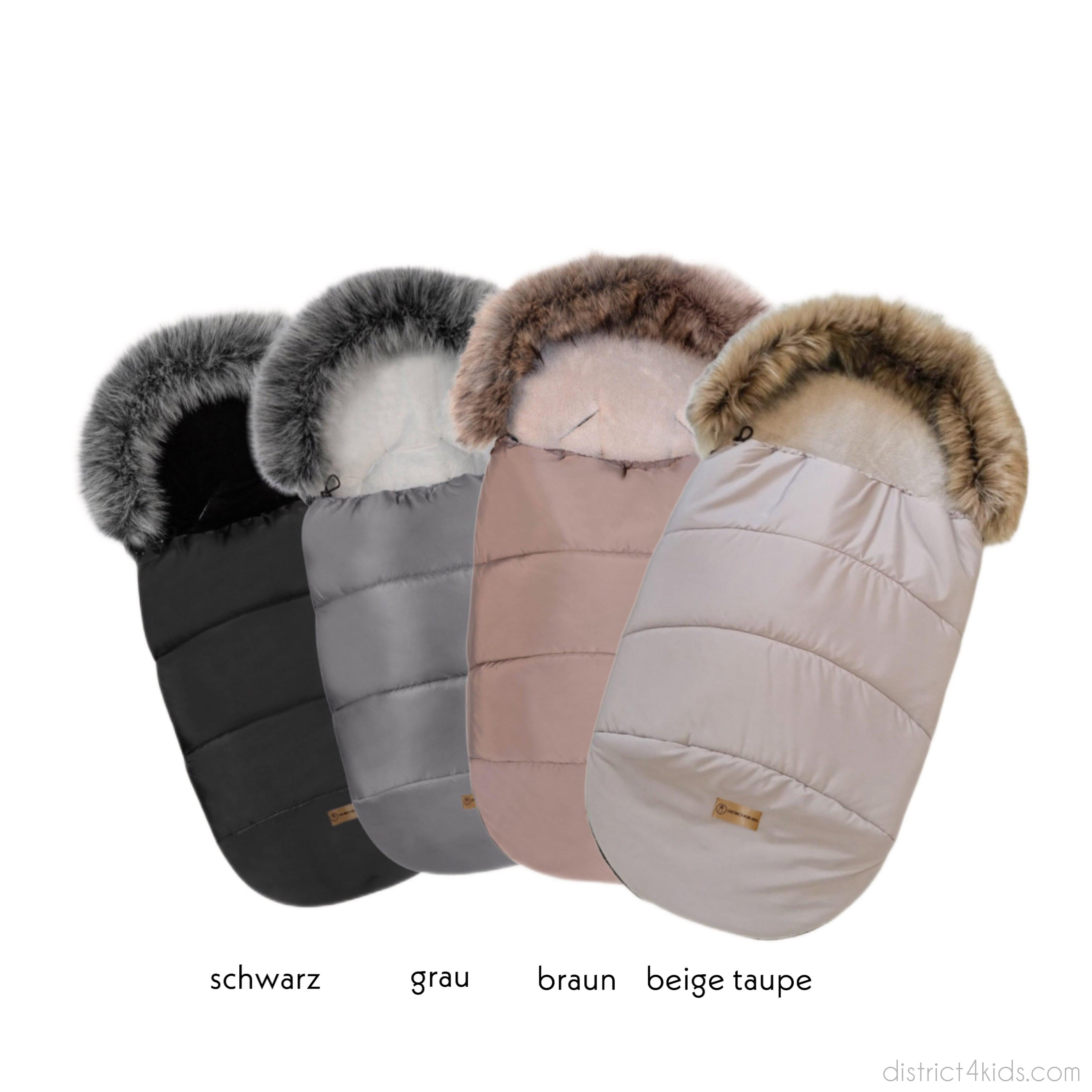 Fußsack mit Fell Kinderwagen-Winterfußsack-District for Kids-Schwarz-District for Kids
