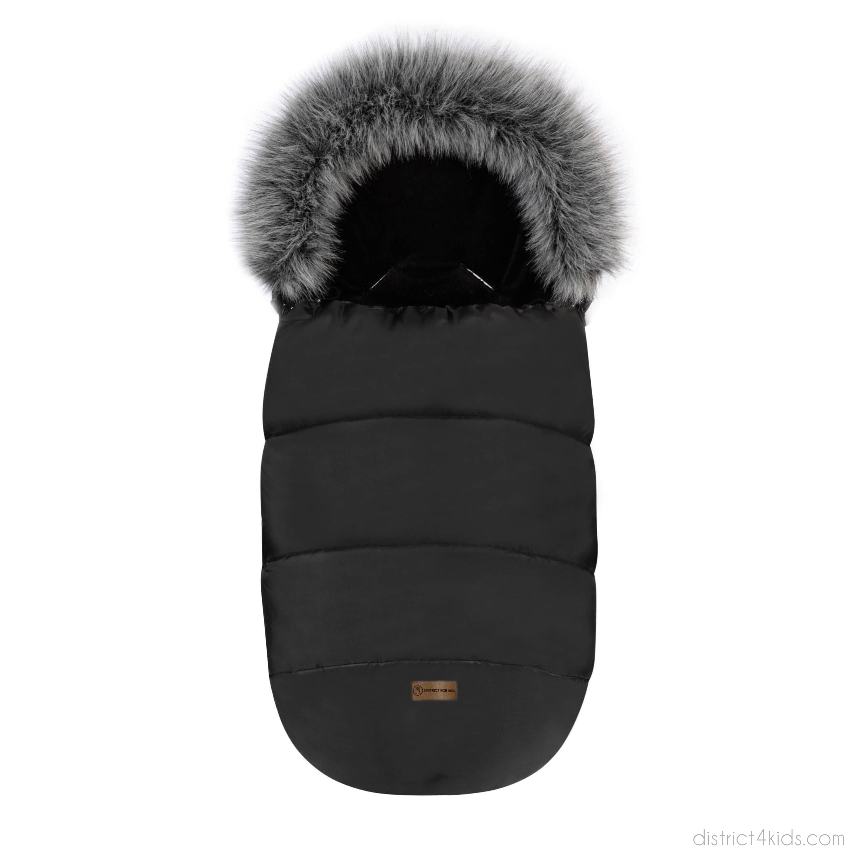 Fußsack mit Fell Kinderwagen-Winterfußsack-District for Kids-Schwarz-District for Kids