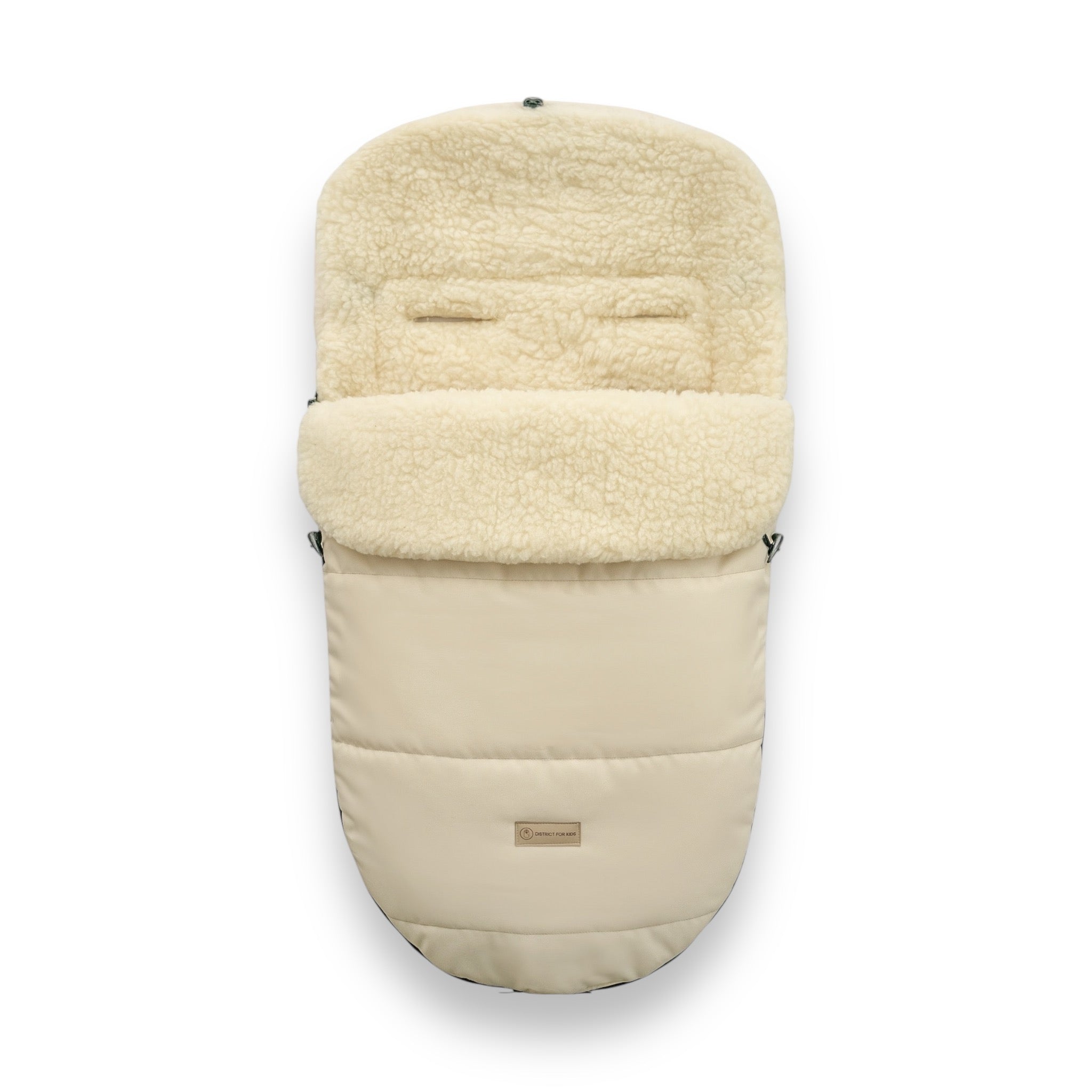 Fußsack wasserabweisend Merinowolle Kinderwagen, Buggy, Schlitten-Winterfußsack-District for Kids-Beige-90cm-District for Kids