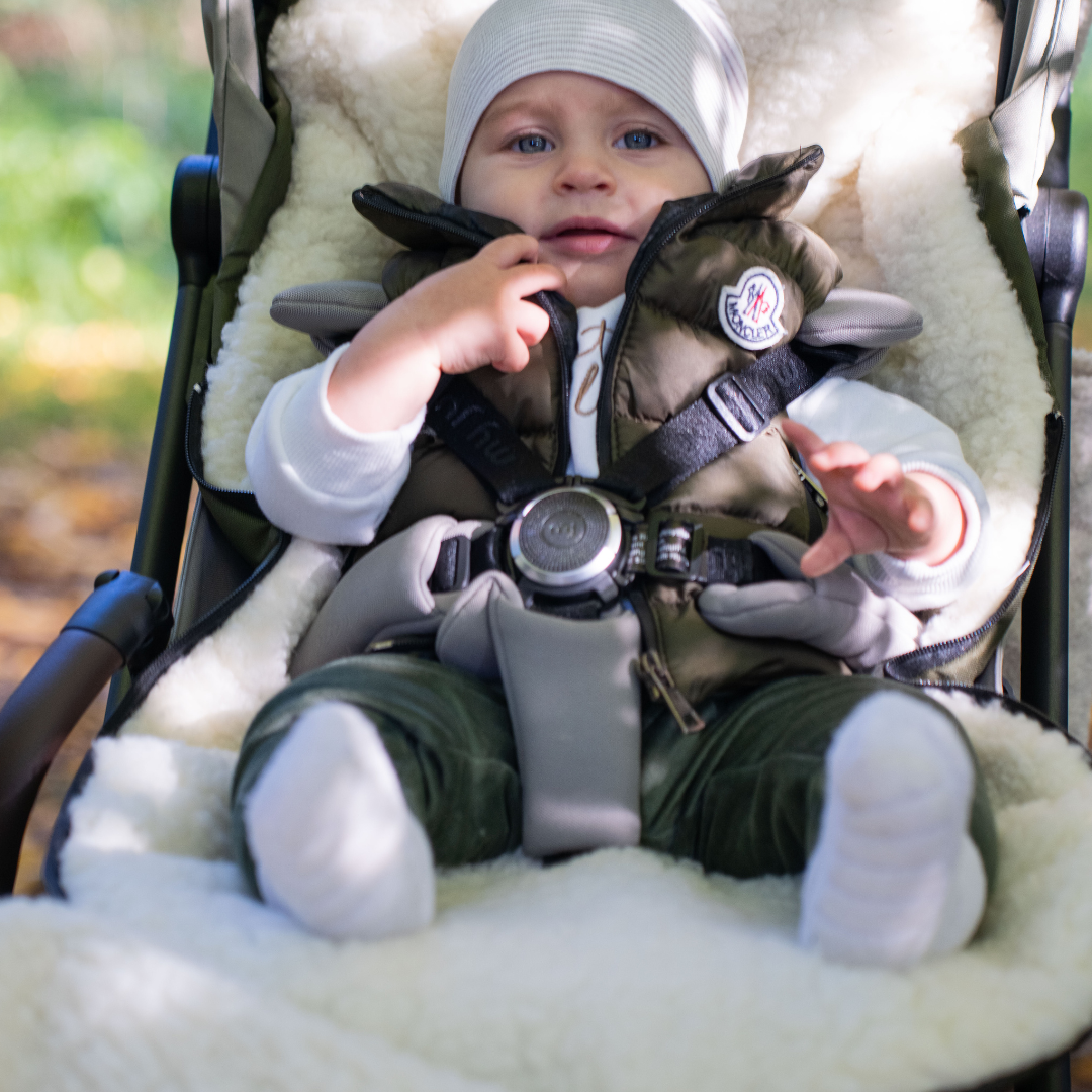 Fußsack wasserabweisend Merinowolle Kinderwagen, Buggy, Schlitten-Winterfußsack-District for Kids-Kahki-90cm-District for Kids