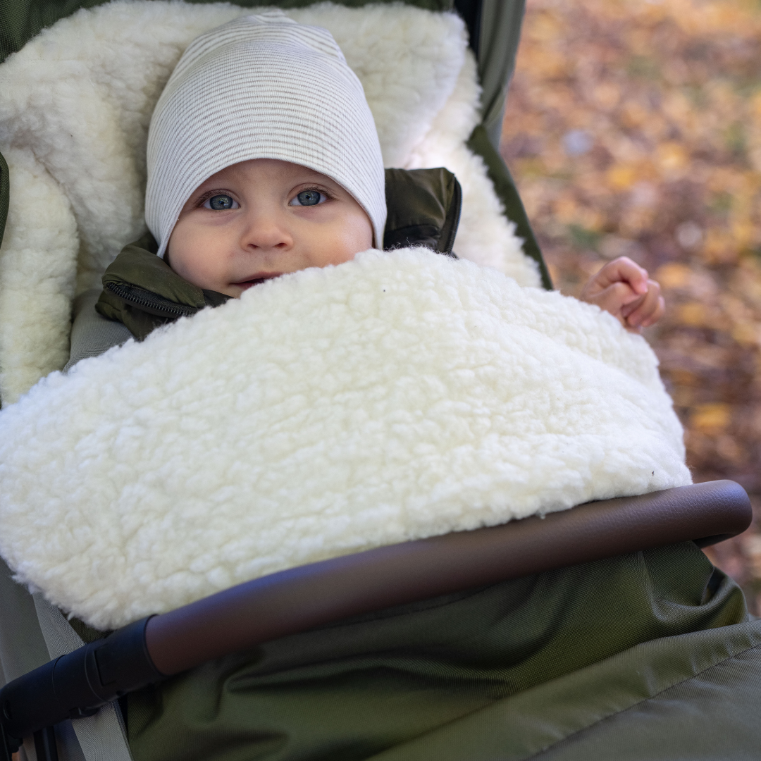 Fußsack wasserabweisend Merinowolle Kinderwagen, Buggy, Schlitten-Winterfußsack-District for Kids-Kahki-90cm-District for Kids