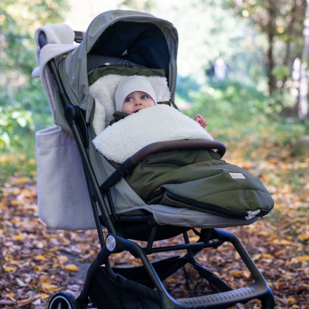 Fußsack wasserabweisend Merinowolle Kinderwagen, Buggy, Schlitten-Winterfußsack-District for Kids-Kahki-90cm-District for Kids