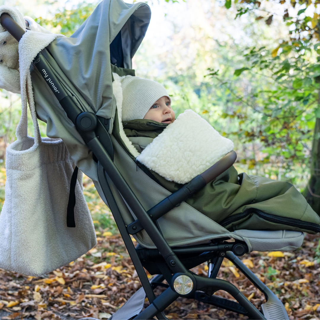 Fußsack wasserabweisend Merinowolle Kinderwagen, Buggy, Schlitten-Winterfußsack-District for Kids-Kahki-90cm-District for Kids