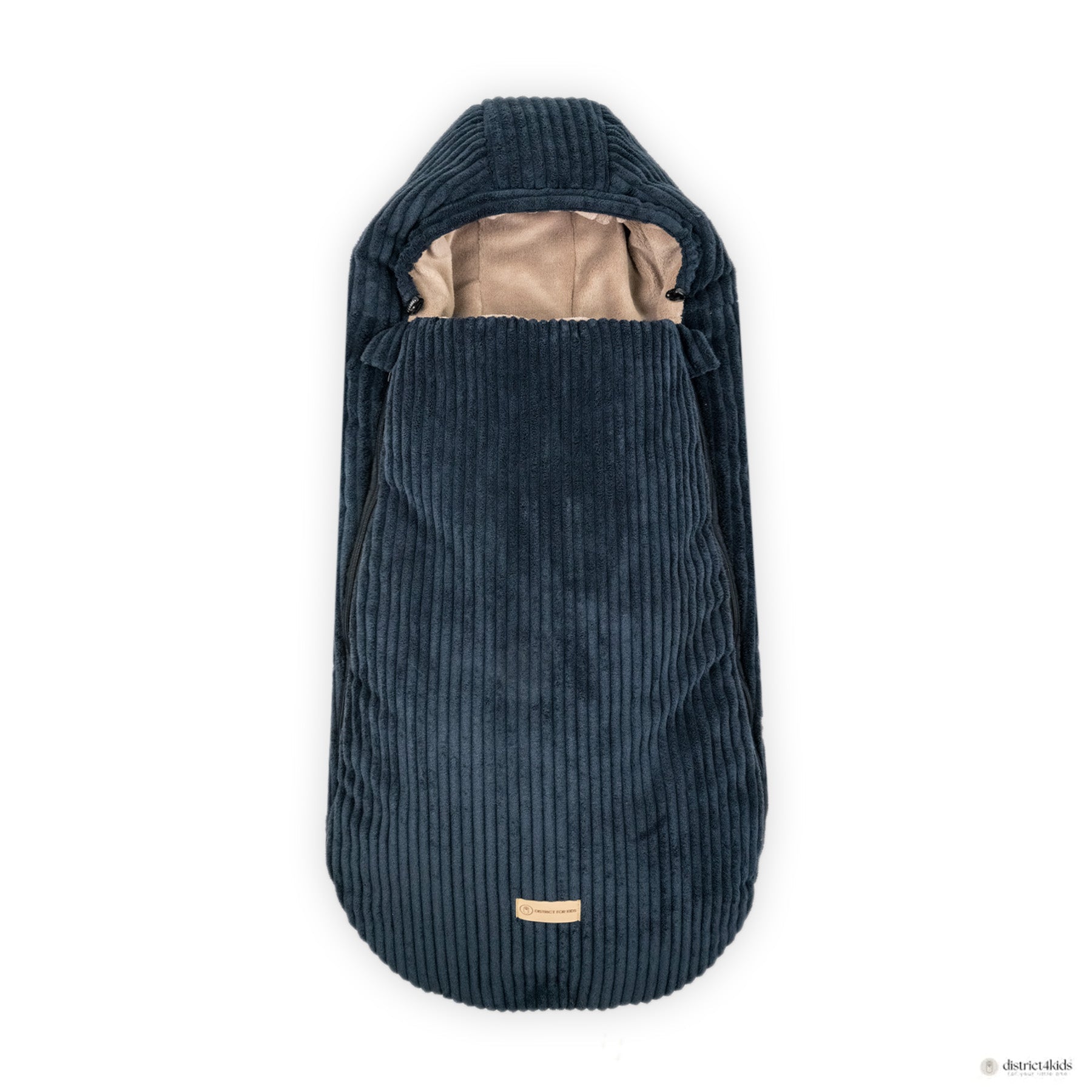 Winterfußsack Cord – warm & stylisch für Kinderwagen & Autoschale - Schwarz / 90cm - Winterfußsack