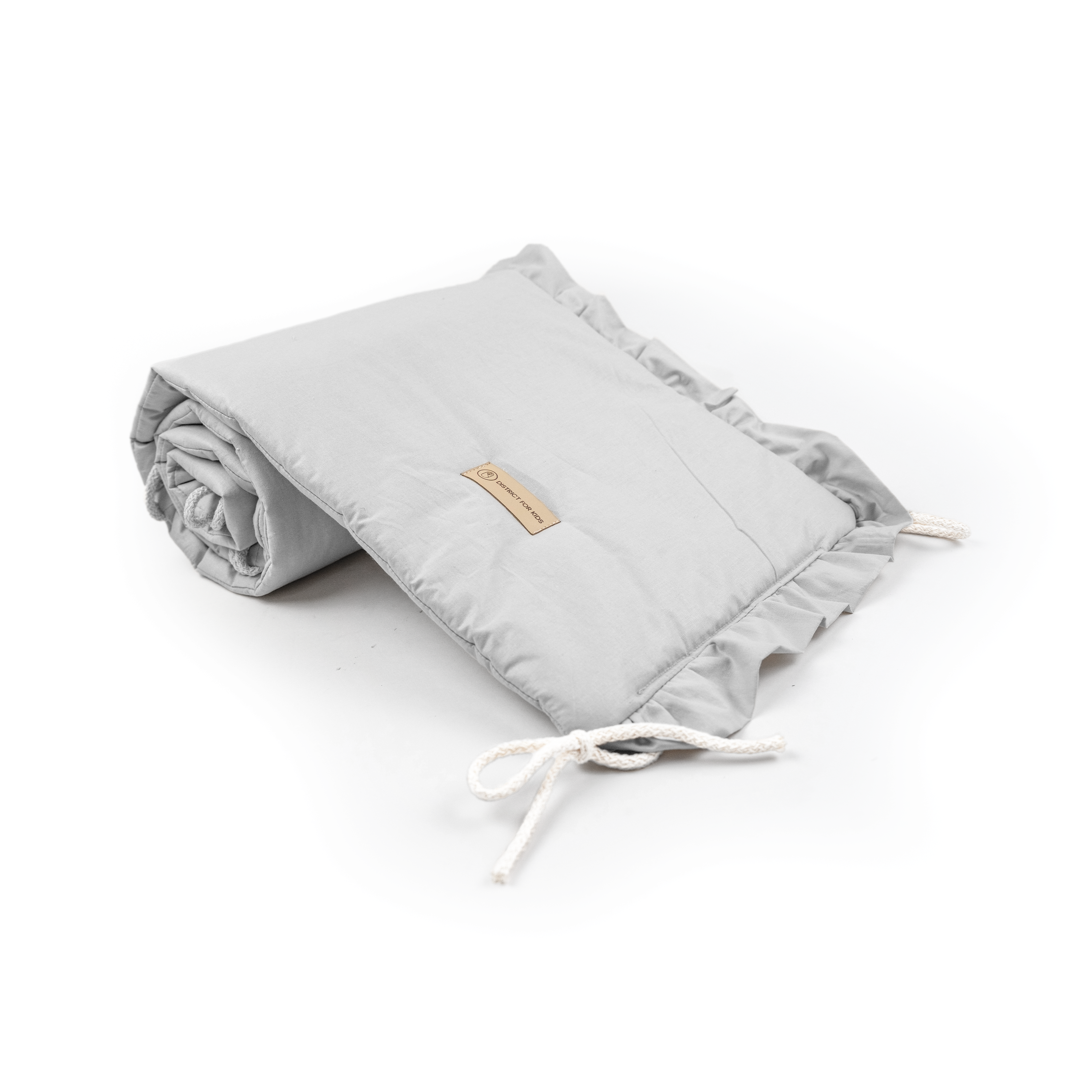 Bettumrandung Rüschen für Baby- und Beistellbetten – Hochwertig & Oeko-Tex zertifiziert Grau / 150 cm Bettumrandung