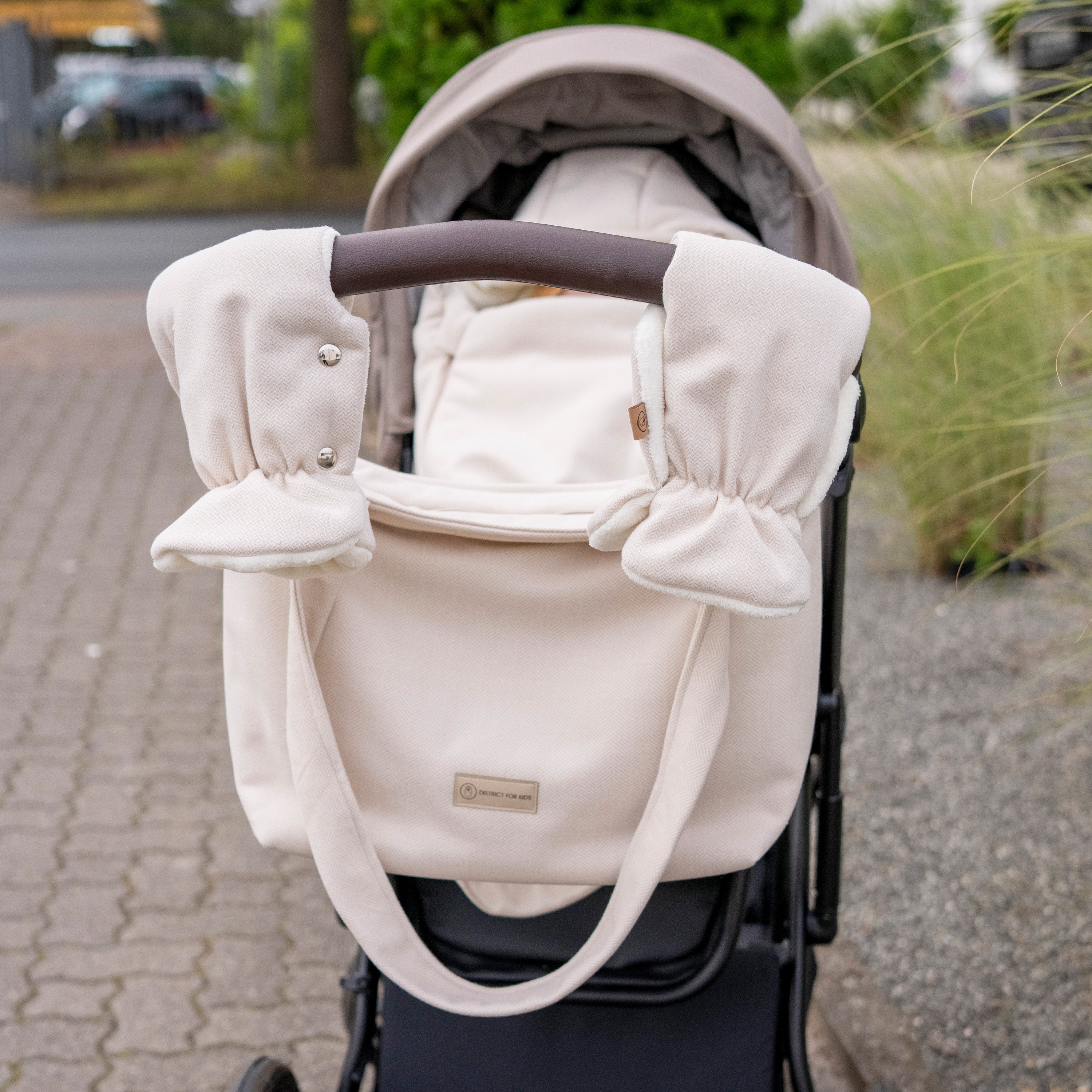 Wickeltasche Kaschmir elegante Kinderwagen-Tasche | Mom bag - Beige - Wickeltasche