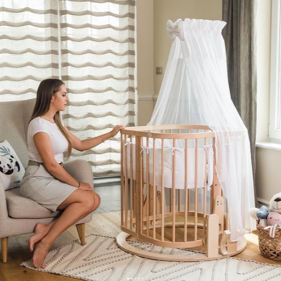 Himmelstange weiß universal Babybett Kinderbett Gitterbett Wiege Beistellbett-Baldachine & Betthimmel-District for Kids-District for Kids