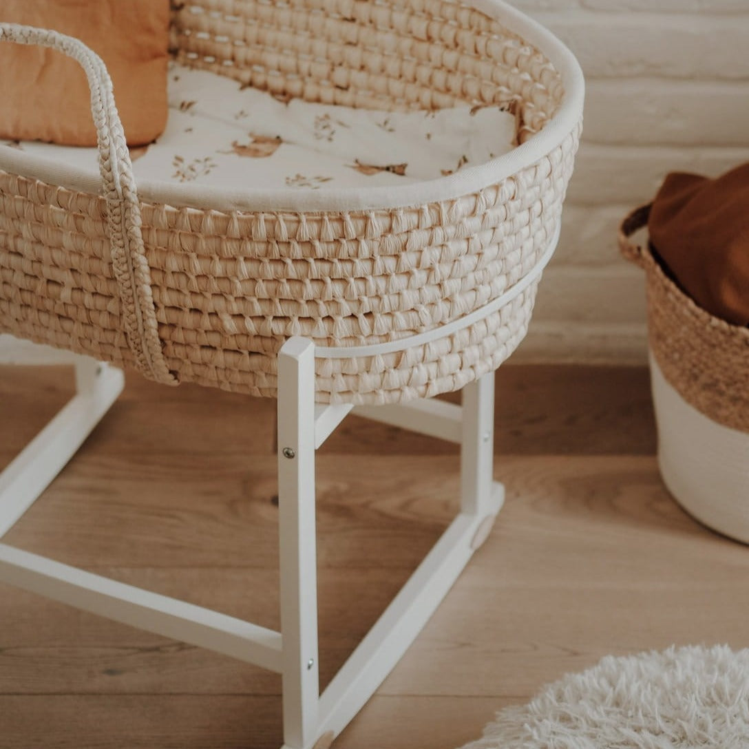 Holz Gestell für Moseskorb mit Wippfunktion | Rocking Stand-Moseskorb Gestell-AhojBaby-Natur-District for Kids