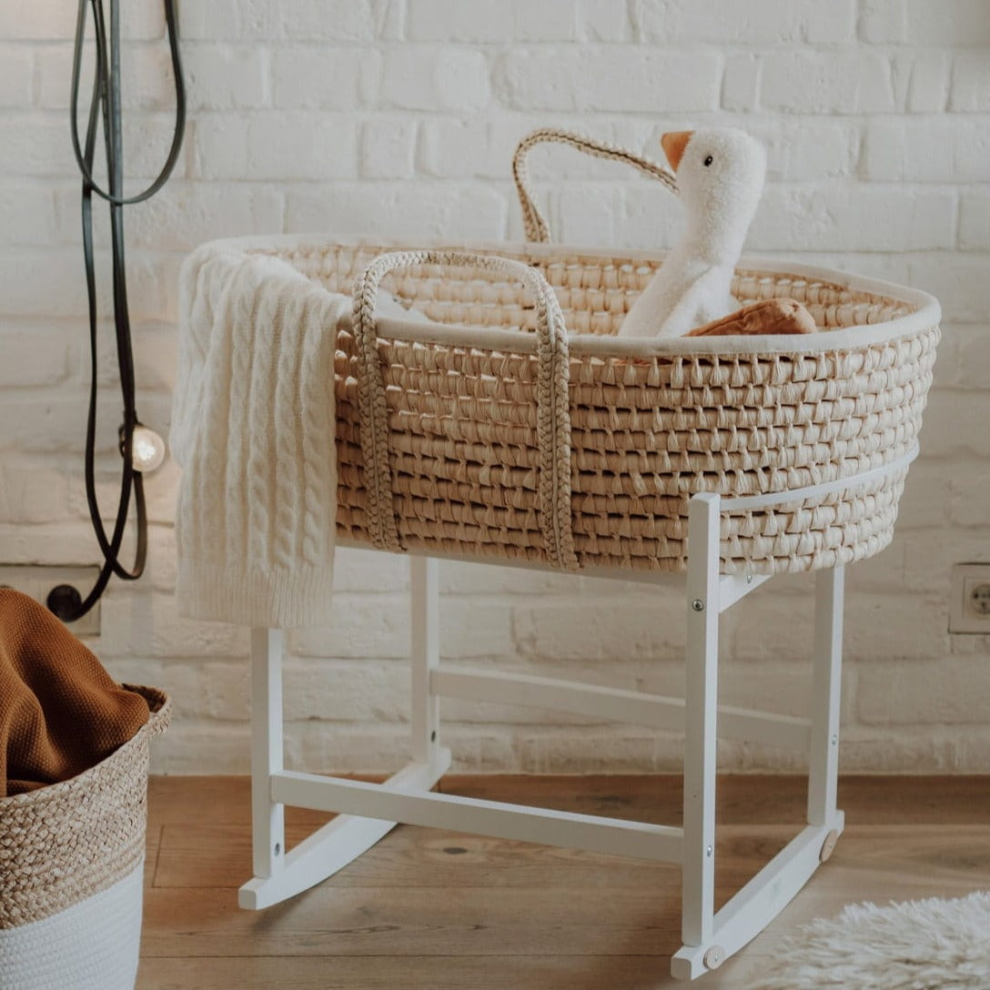 Holz Gestell für Moseskorb mit Wippfunktion | Rocking Stand-Moseskorb Gestell-AhojBaby-Natur-District for Kids