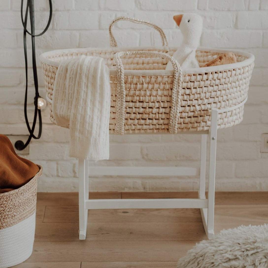 Holz Gestell für Moseskorb mit Wippfunktion | Rocking Stand-Moseskorb Gestell-AhojBaby-Natur-District for Kids