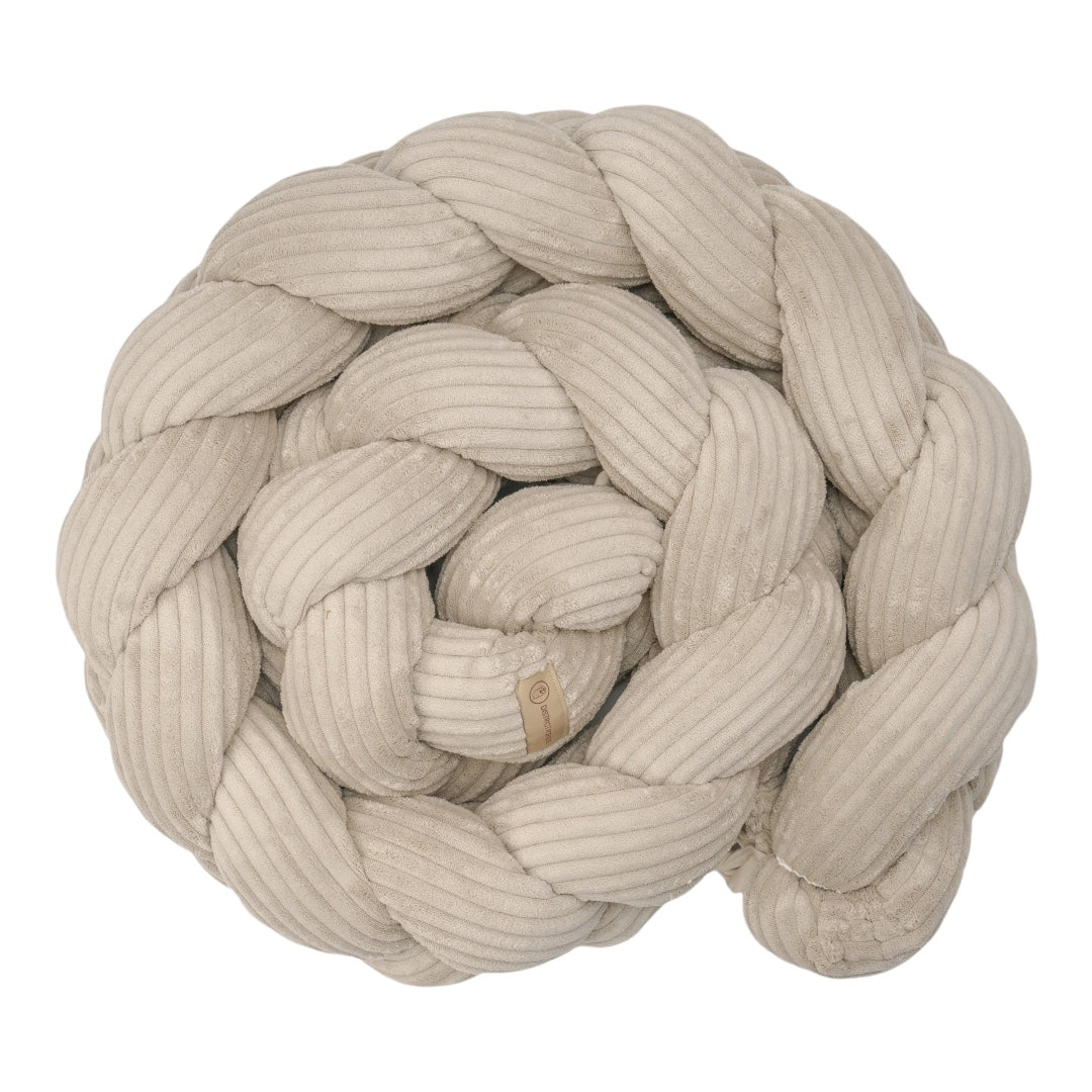 Bettschlange geflochten Cord – Kuschelige & robuste Bettumrandung - Beige / 180 cm - Baby & Kleinkind