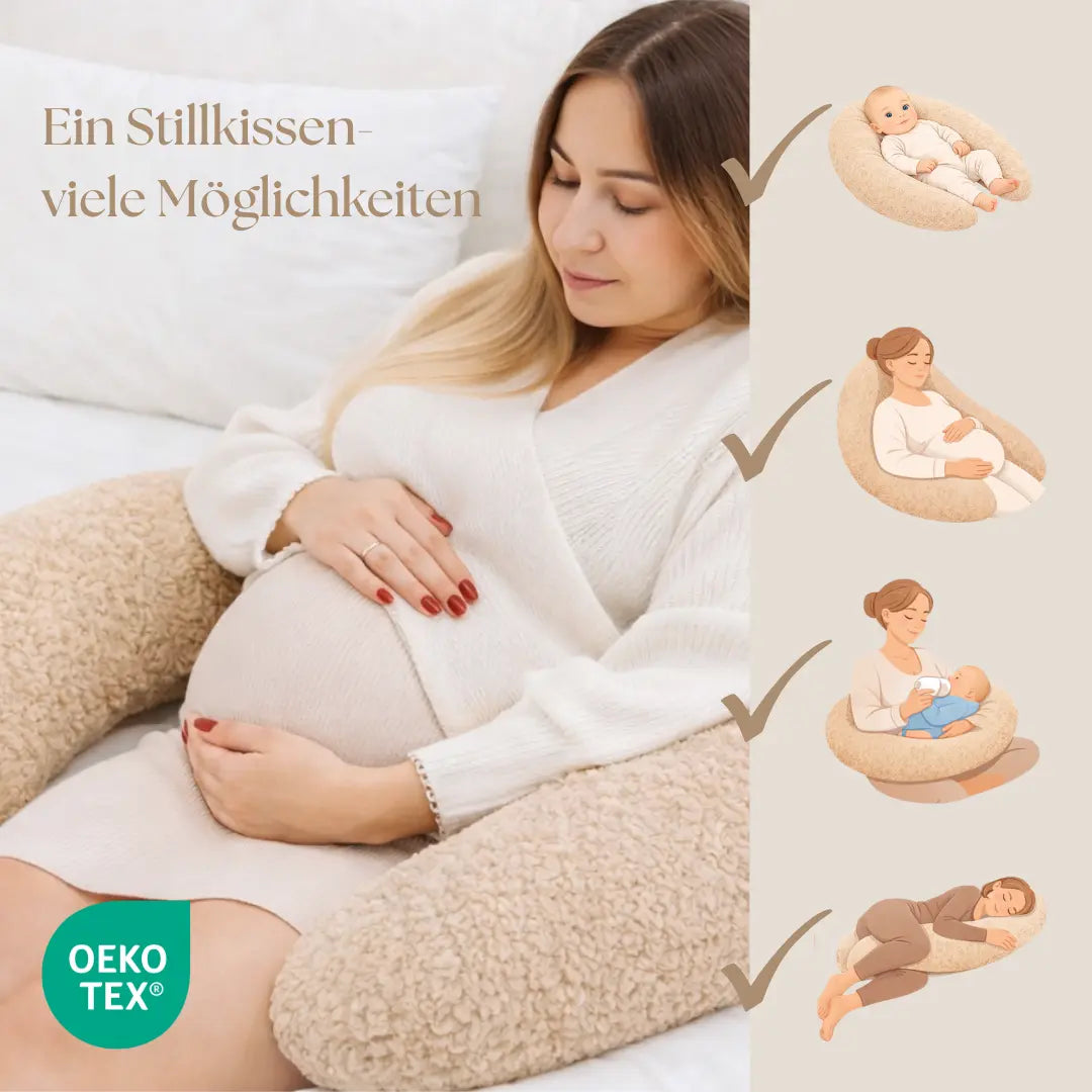 Stillkissen & Schwangerschaftskissen Bouclé Teddy XXL – ergonomisch, weich & vielseitig District for Kids