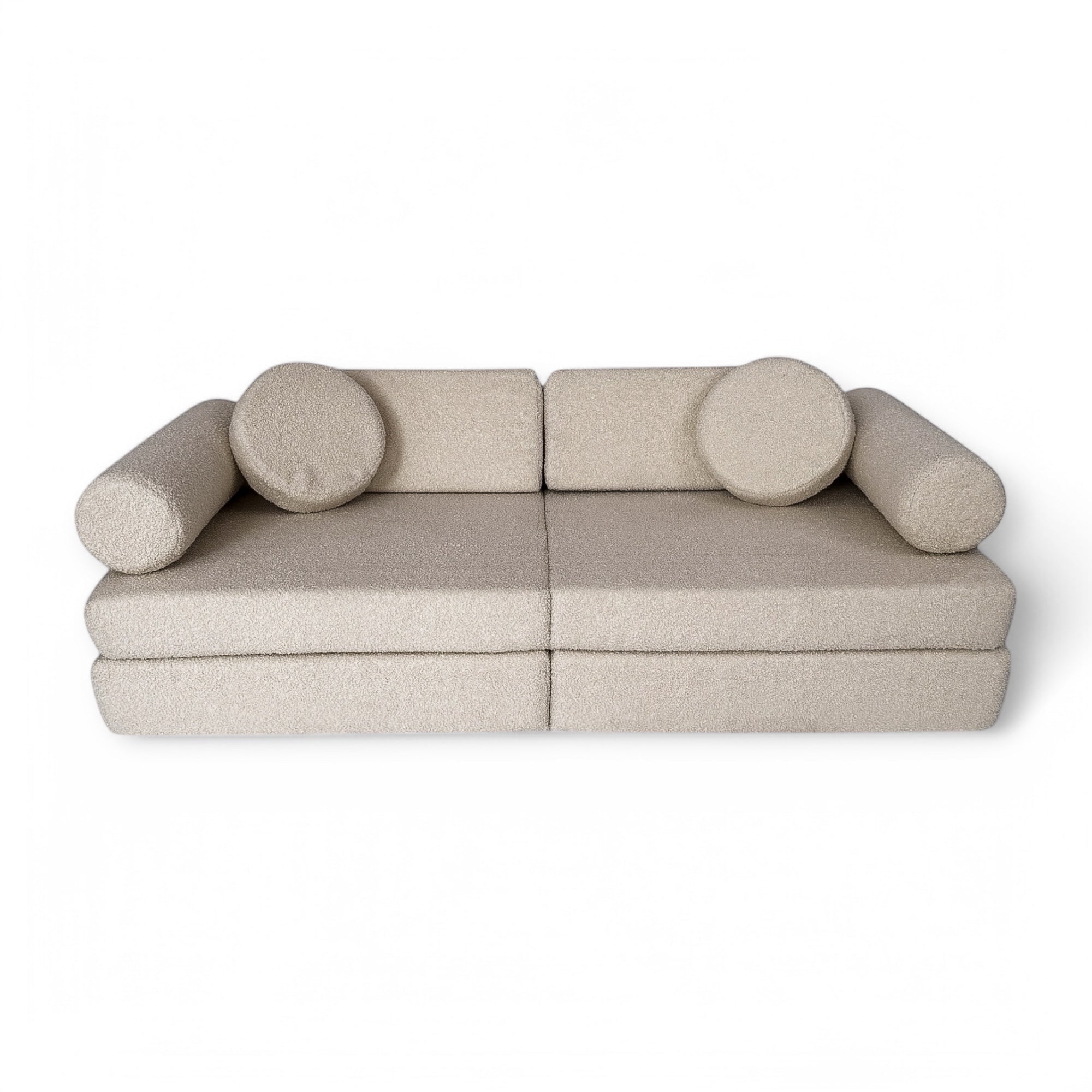 Spielsofa Teddystoff Boucle – Kreativer Spielspaß & Gemütlichkeit - Spielsofa