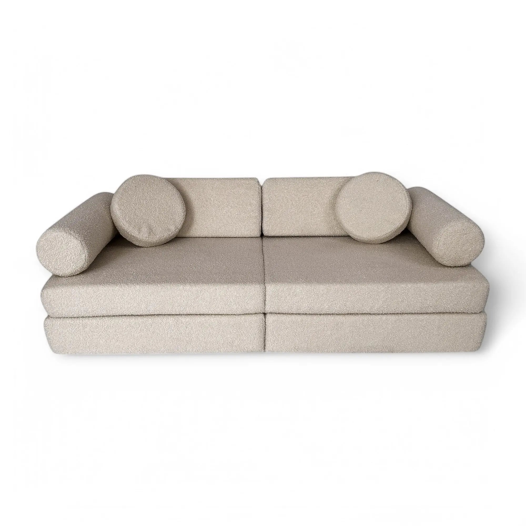 Spielsofa Teddystoff Boucle – Kreativer Spielspaß & Gemütlichkeit - Spielsofa